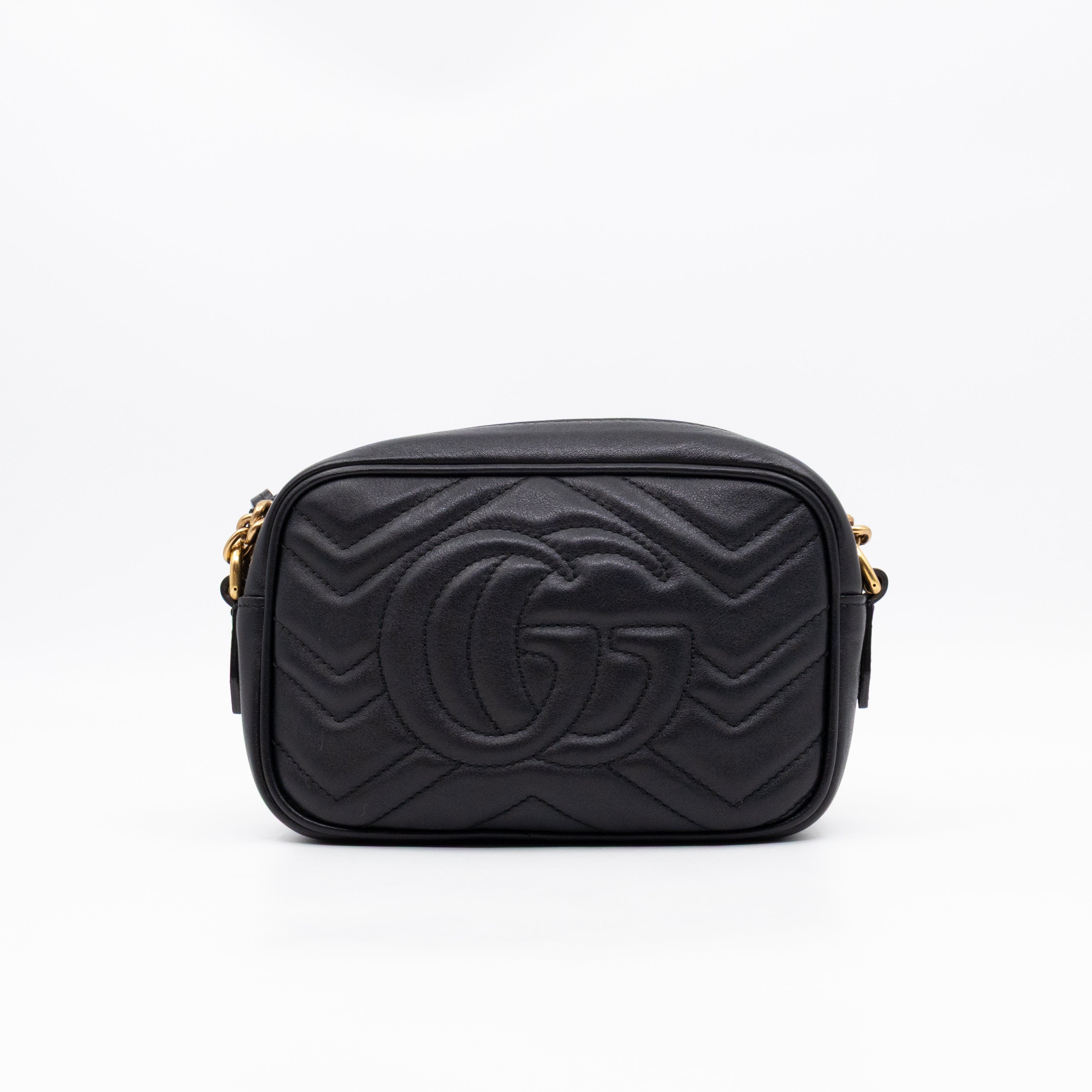 GG Marmont Mini Black Matelassé Leather