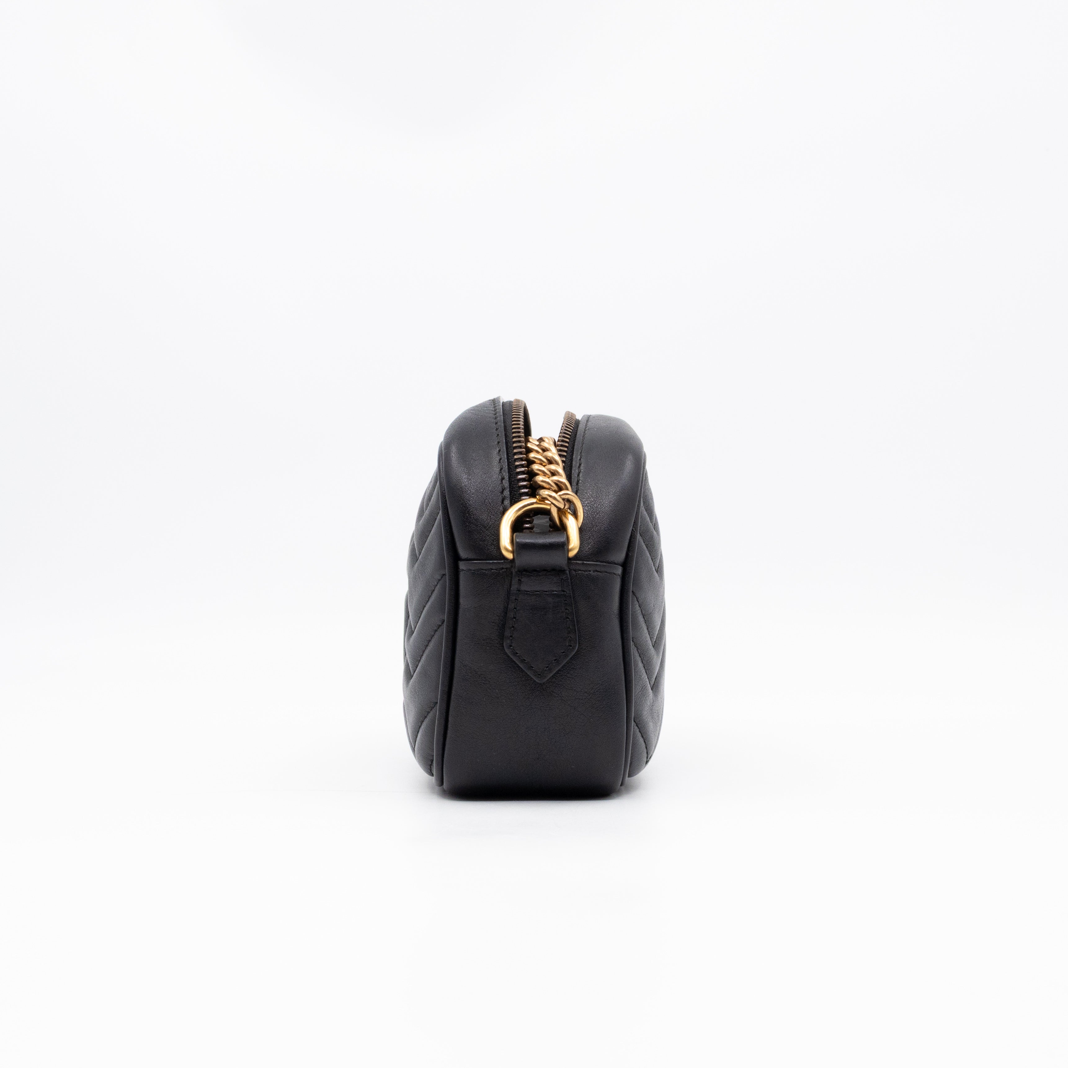 GG Marmont Mini Black Matelassé Leather