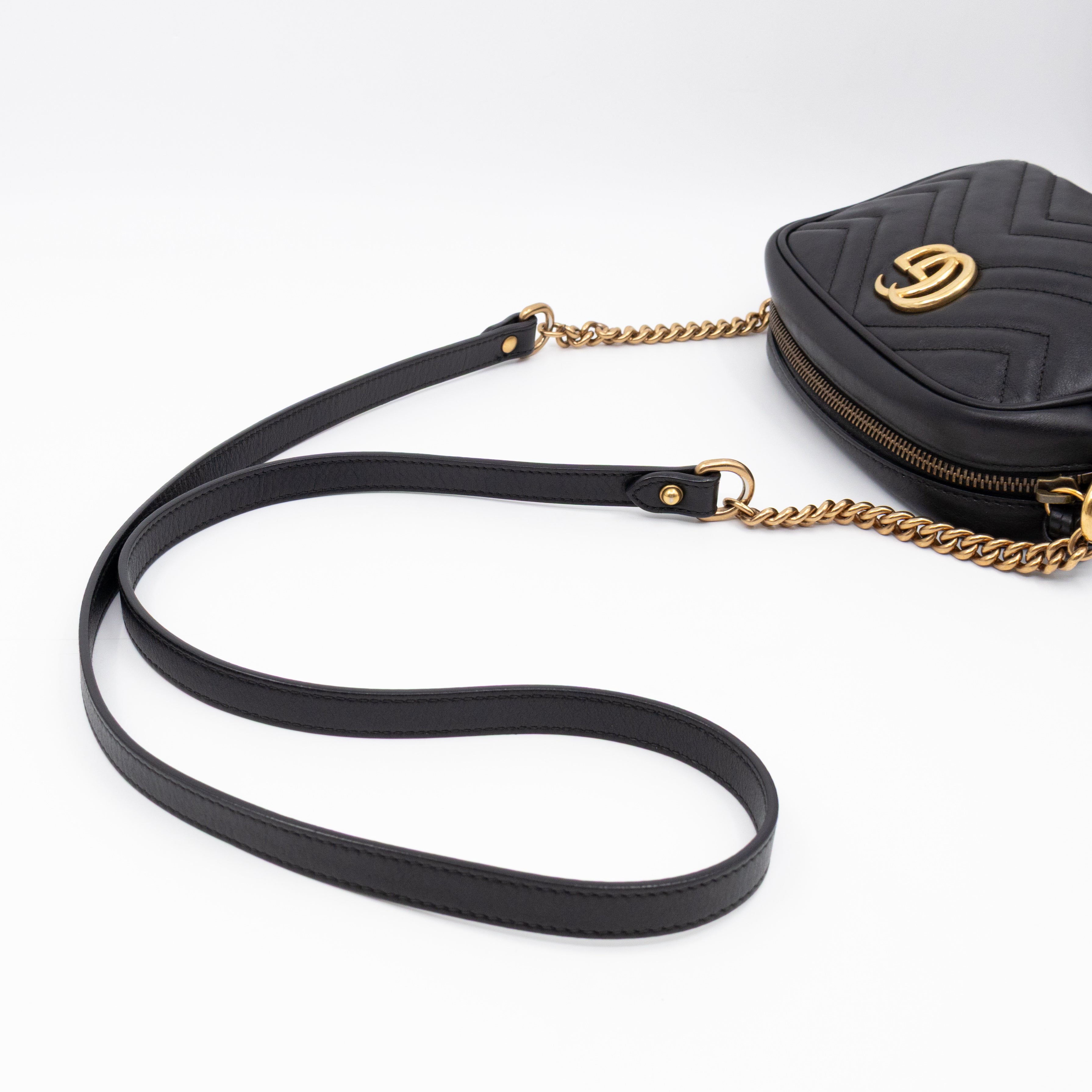 GG Marmont Mini Black Matelassé Leather