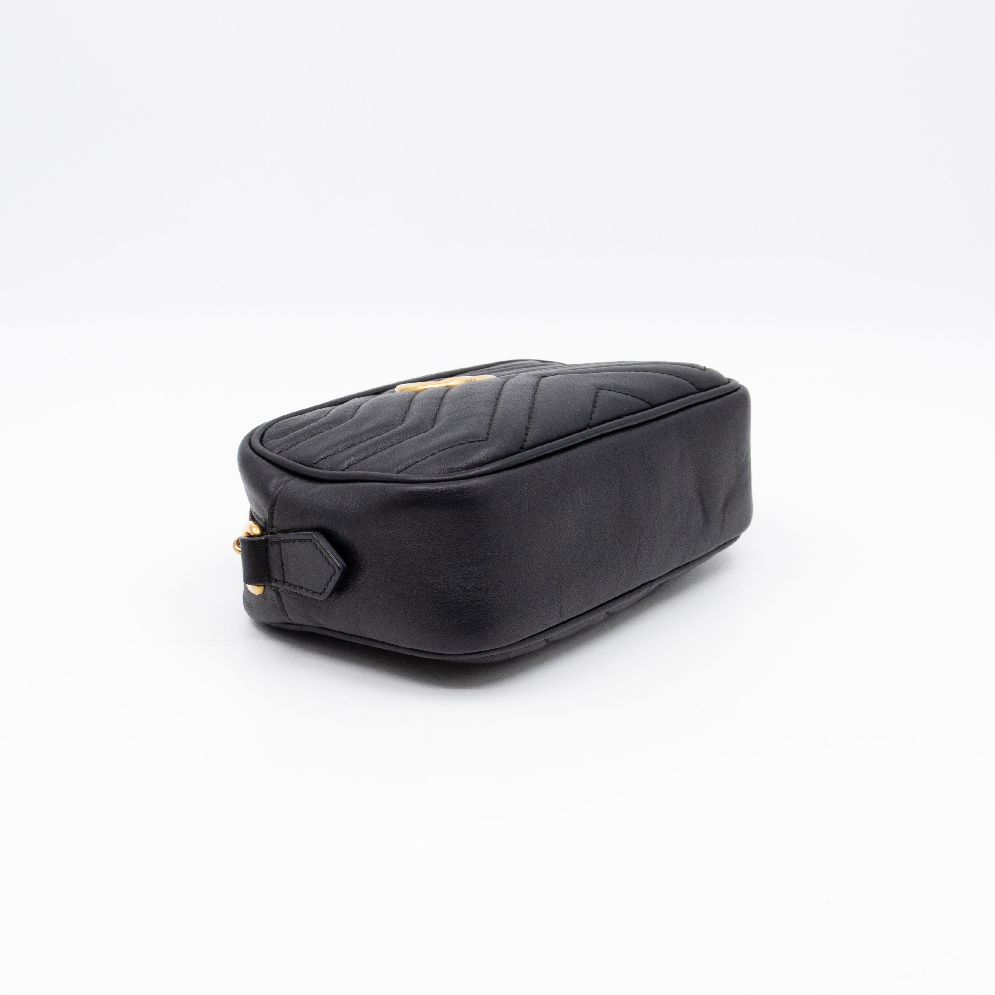 GG Marmont Mini Black Matelassé Leather