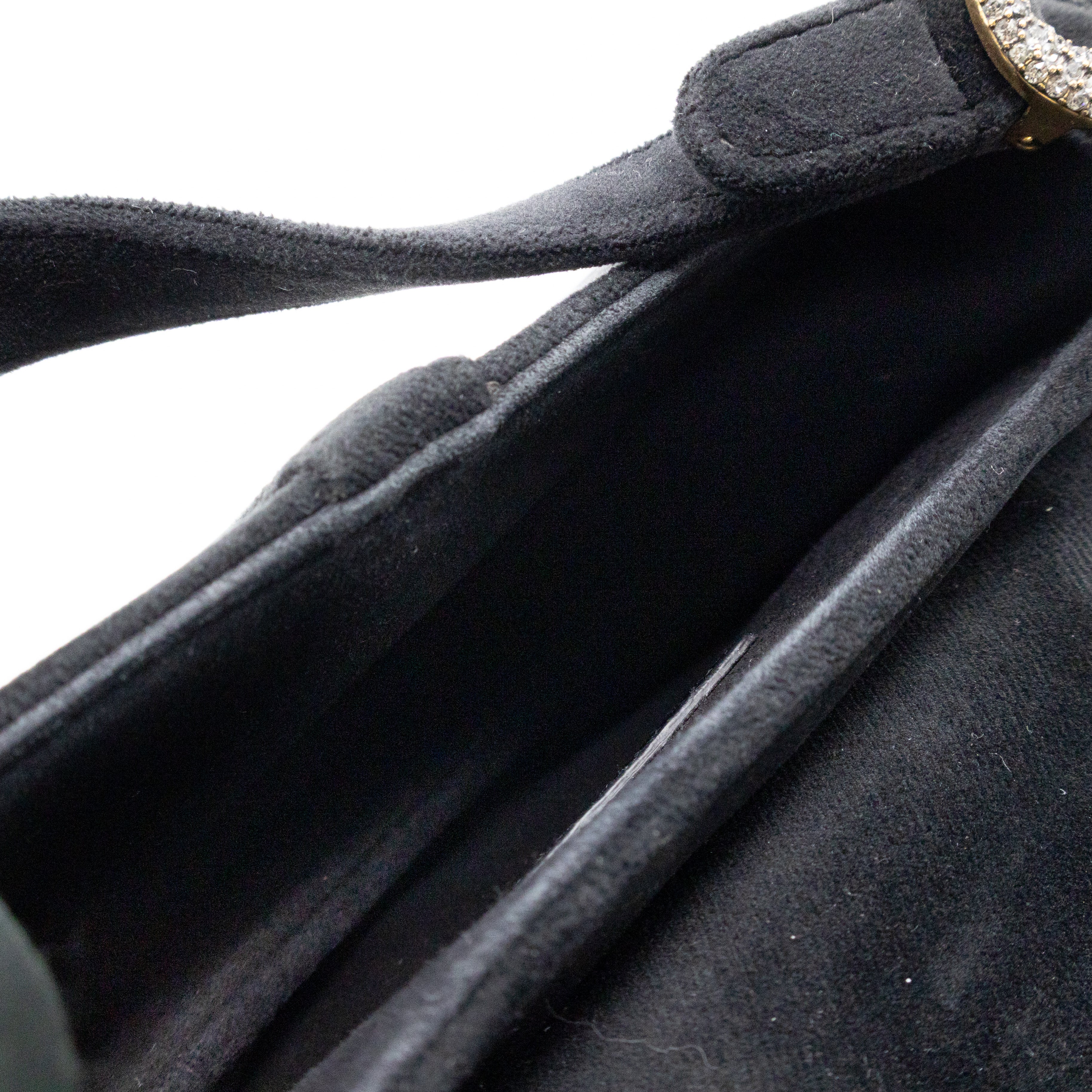Mini Saddle Bag Crystal & Black Velvet