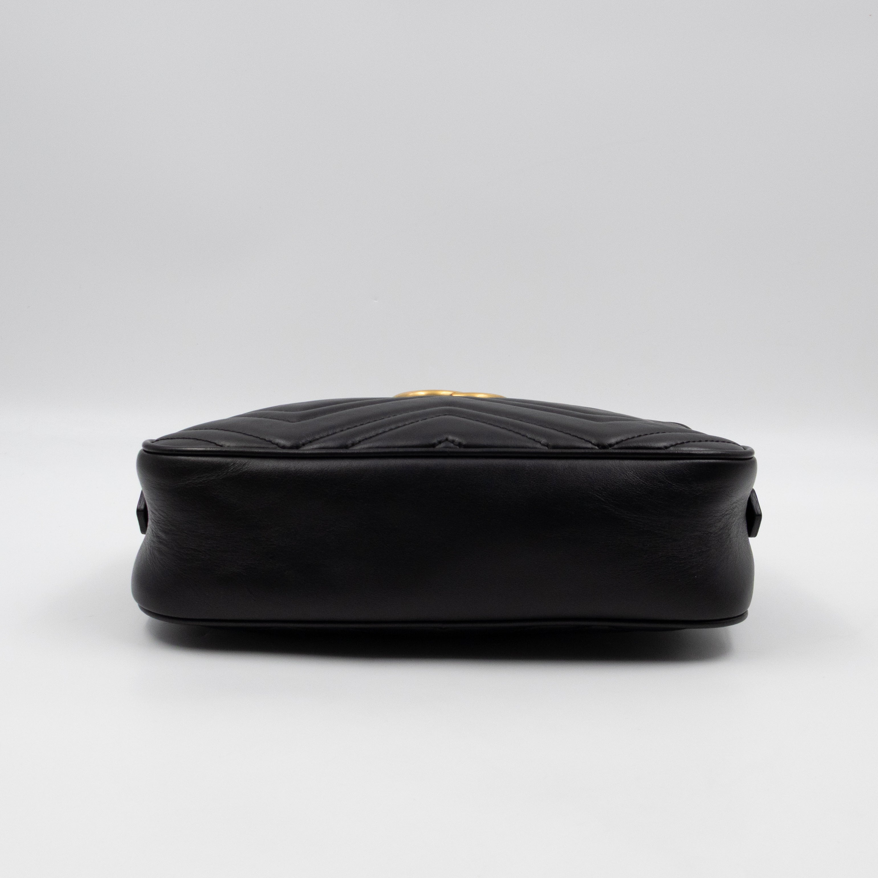 GG Marmont Small Matelasse Black Leather