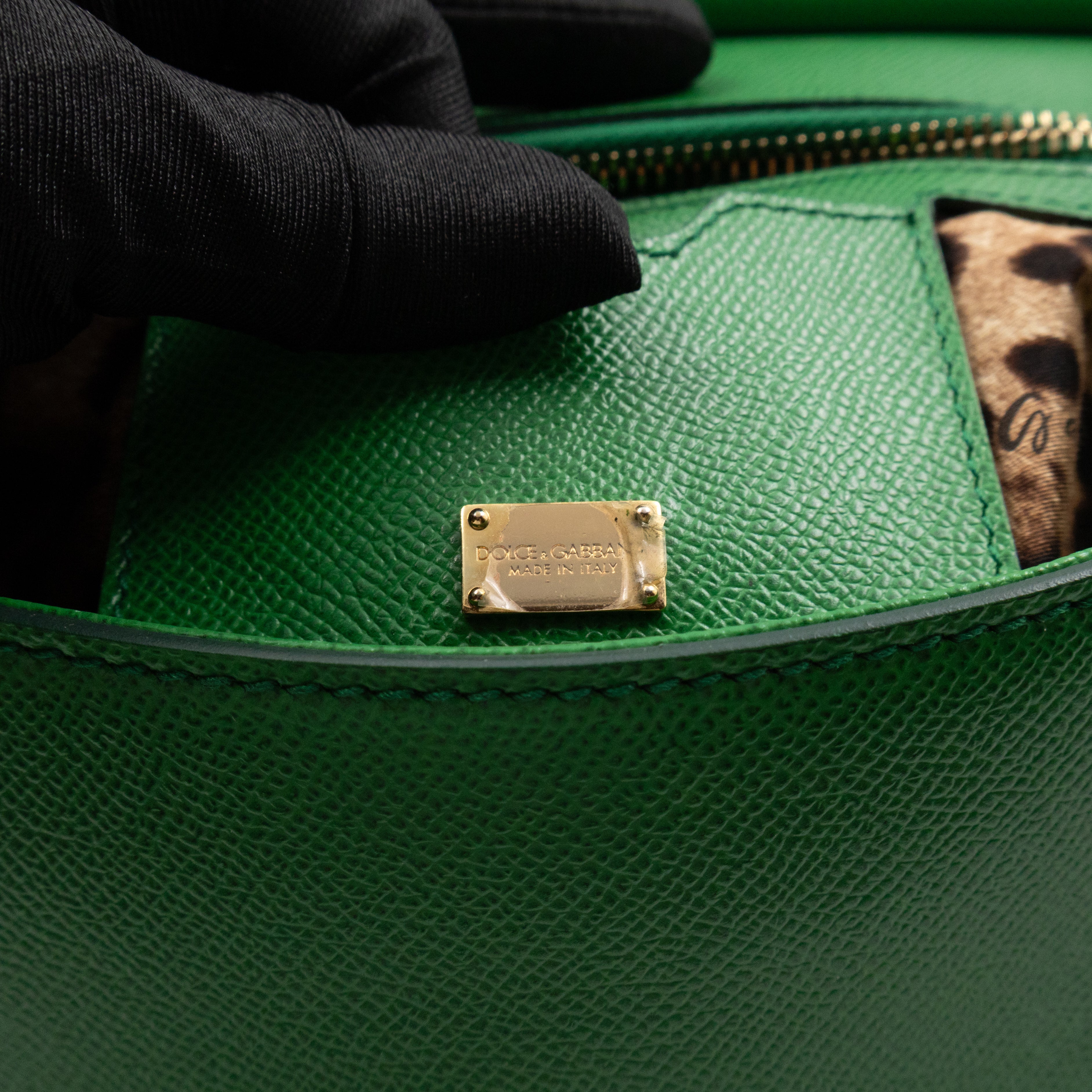Sicily Medium Green Dauphine Leather