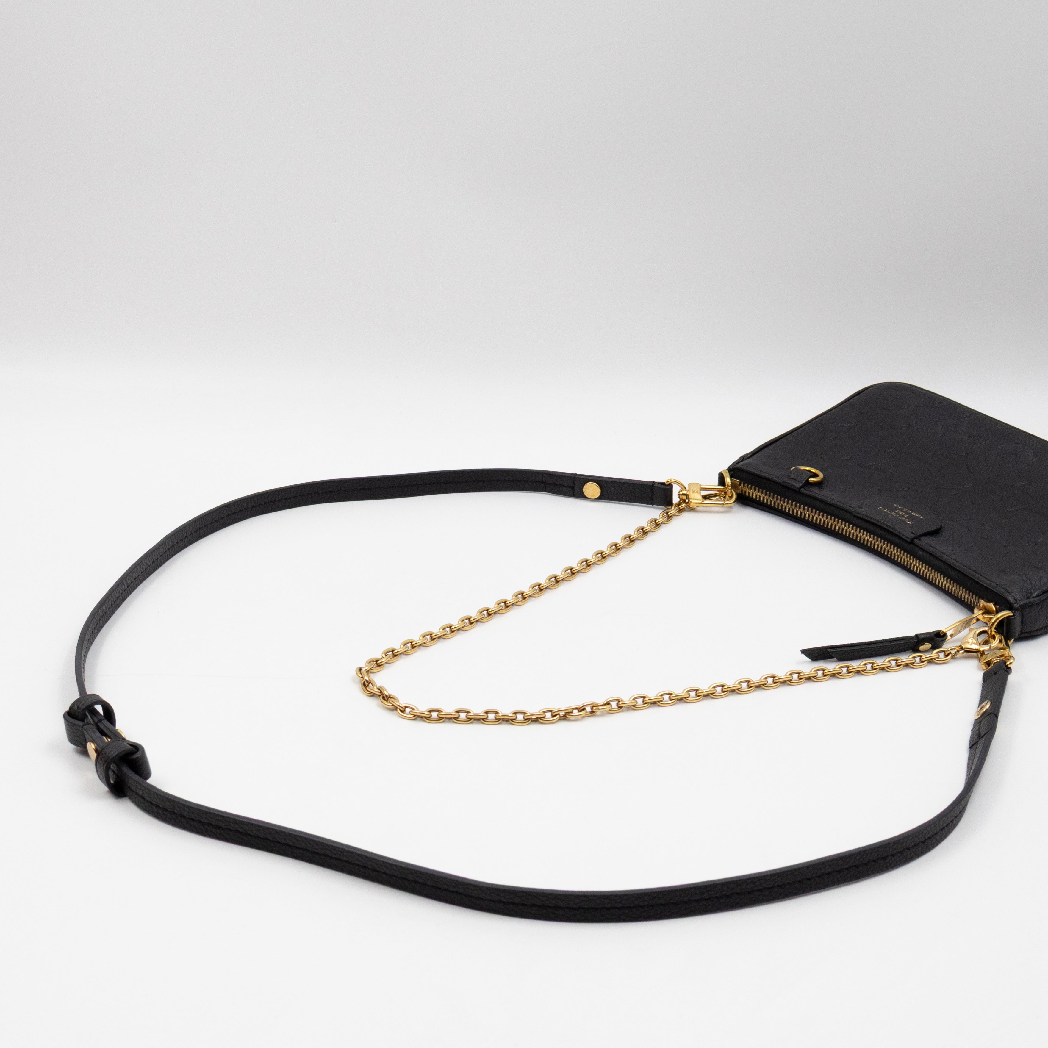 Easy Pouch On Strap Black Monogram Empreinte