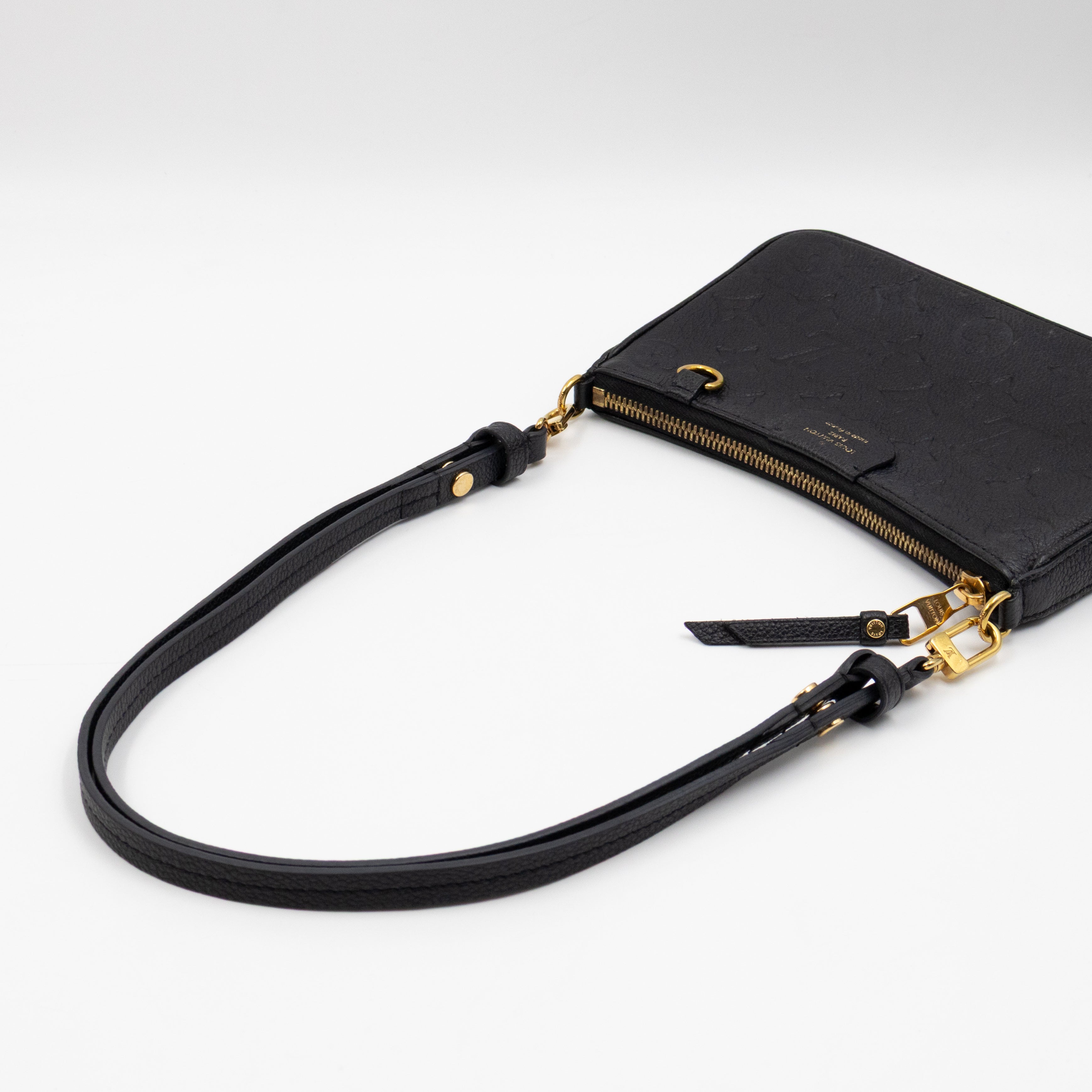 Easy Pouch On Strap Black Monogram Empreinte