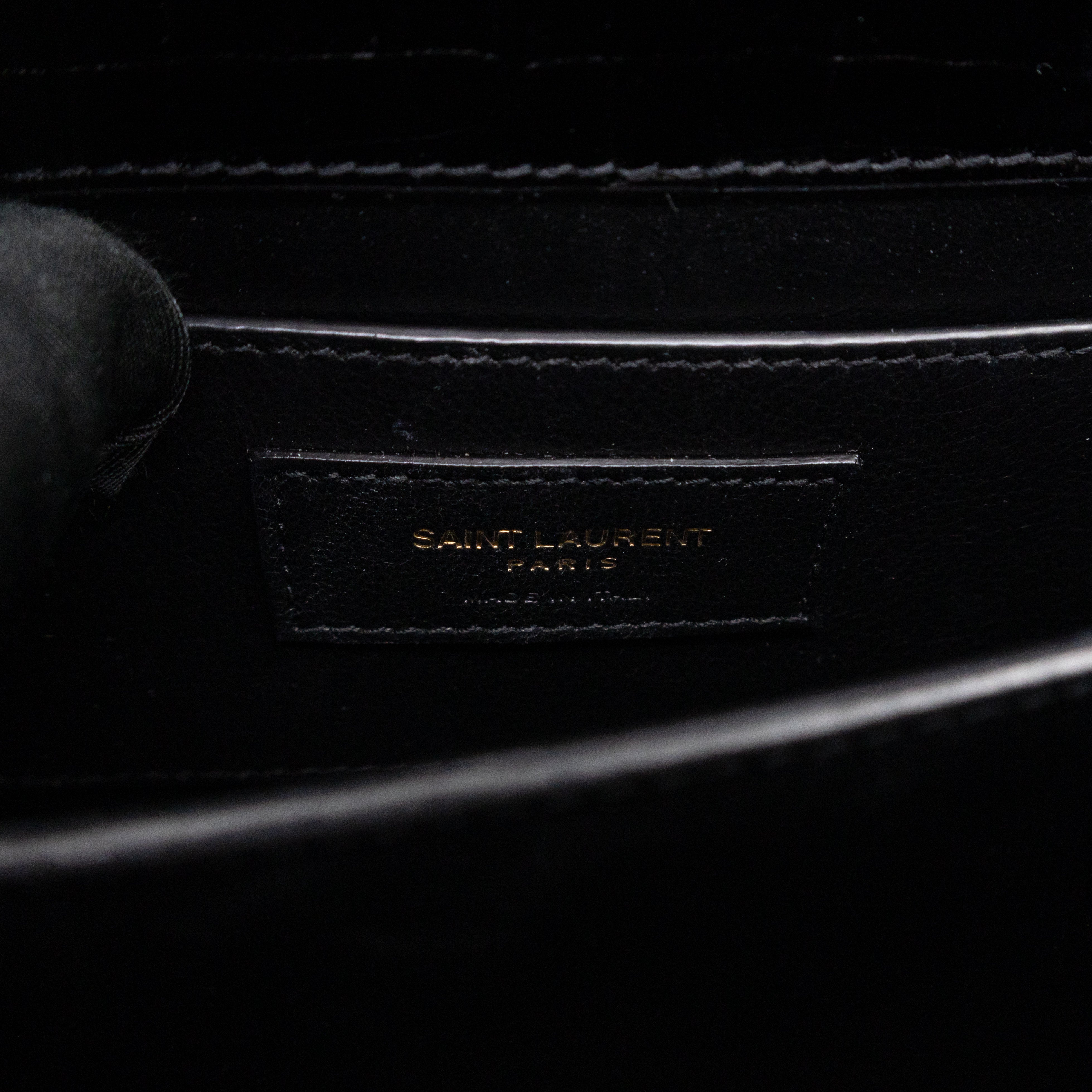 Cassandra Mini Top Handle Black Croc Embossed Leather