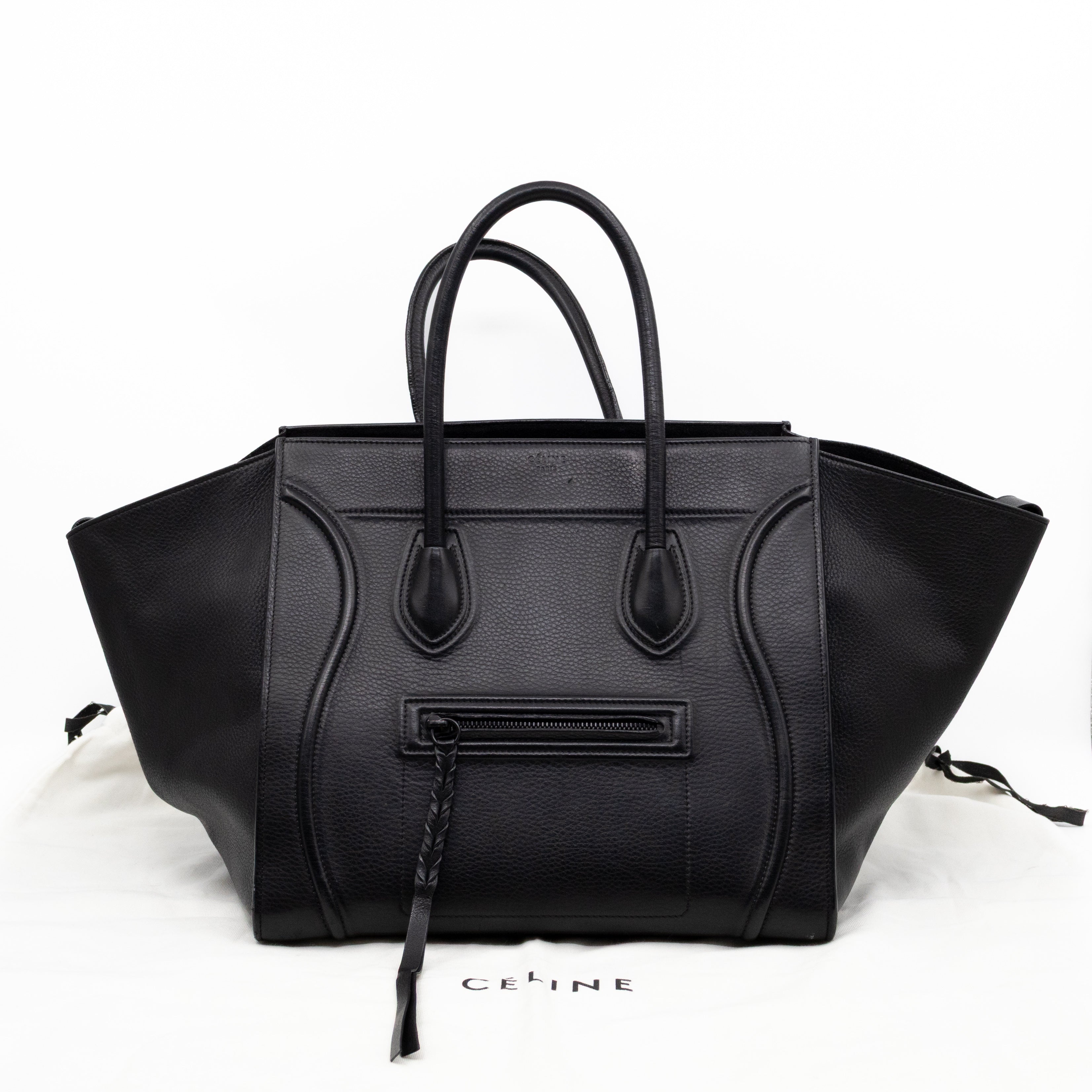 Phantom Medium Luggage Black Leather