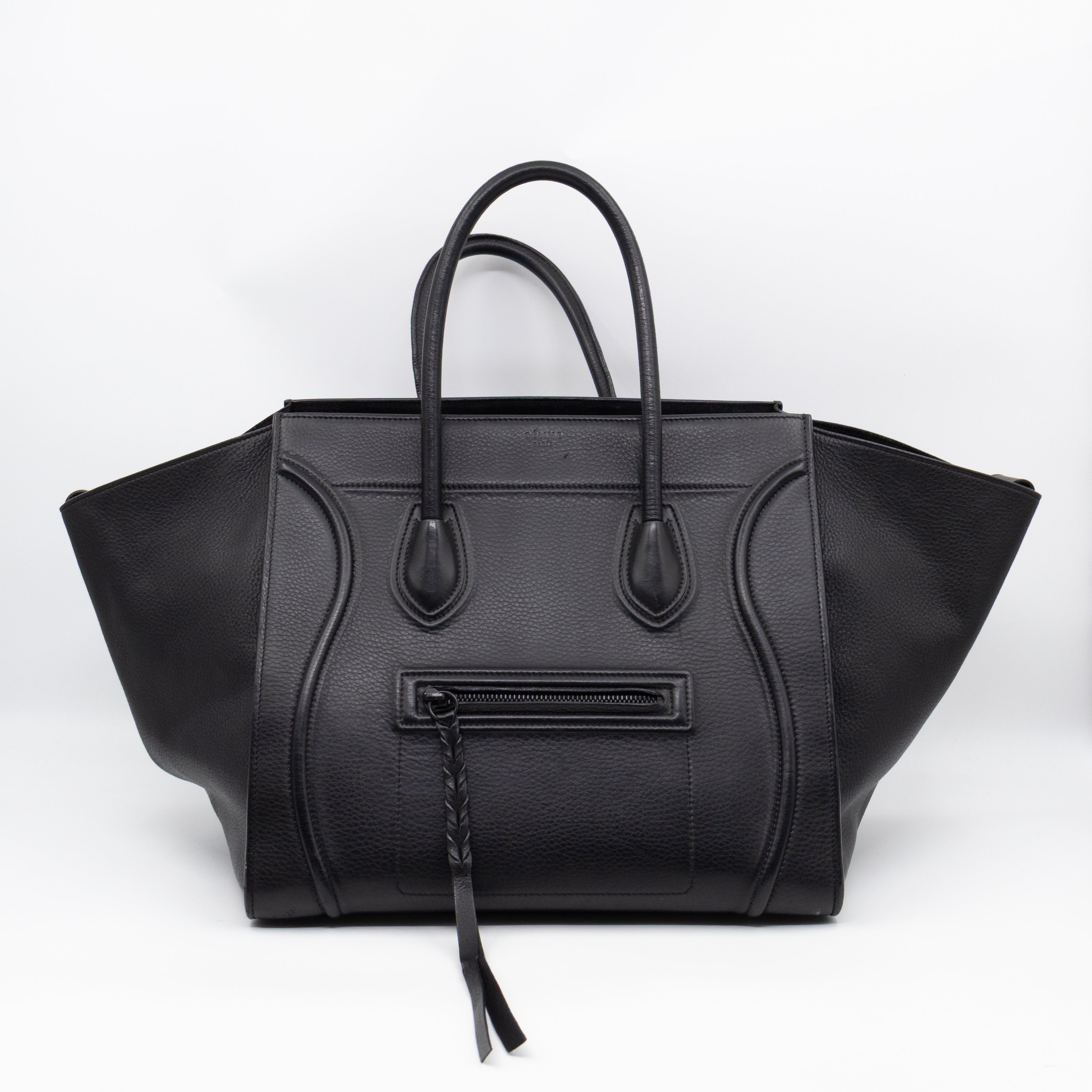 Phantom Medium Luggage Black Leather