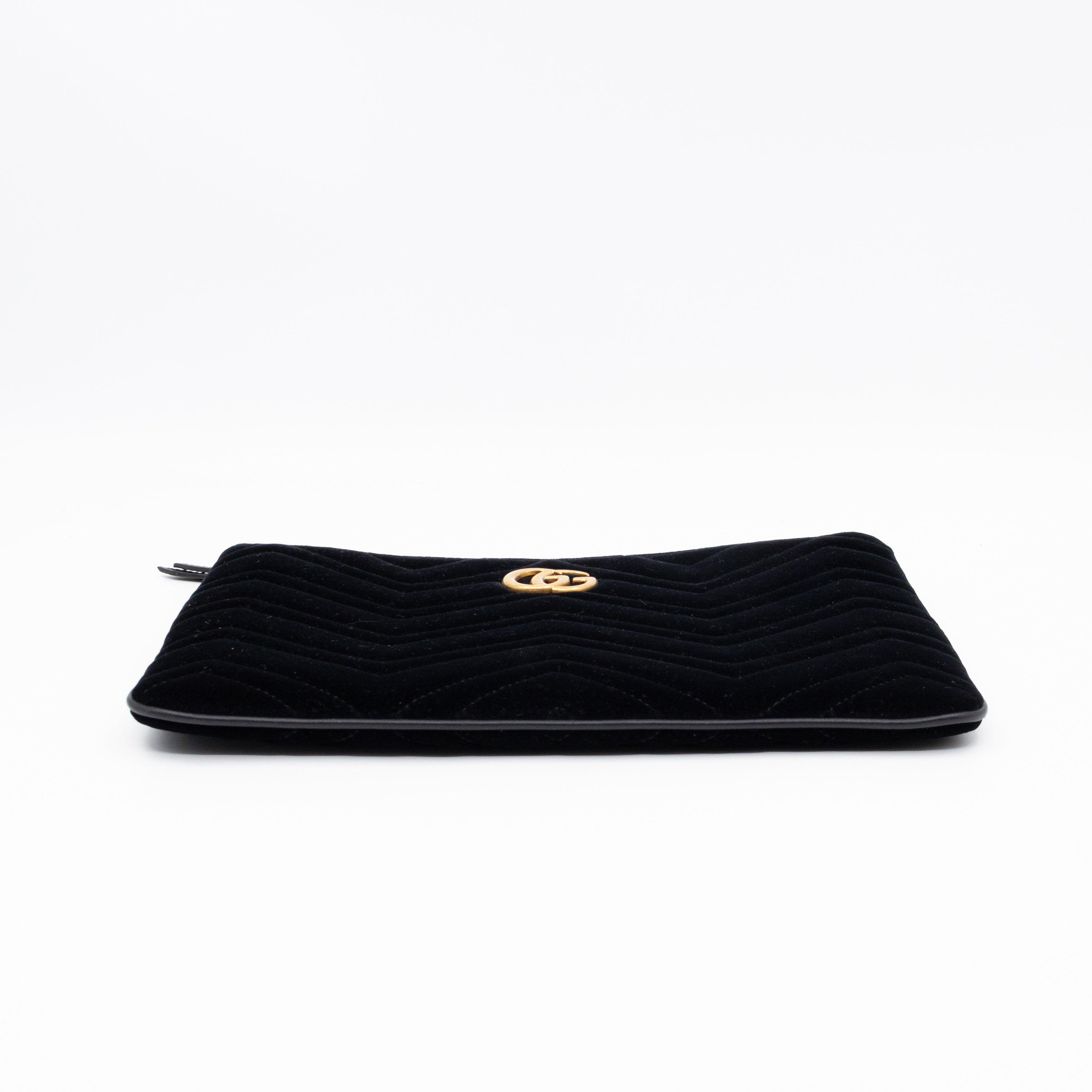 GG Marmont Zip Pouch Black Velvet