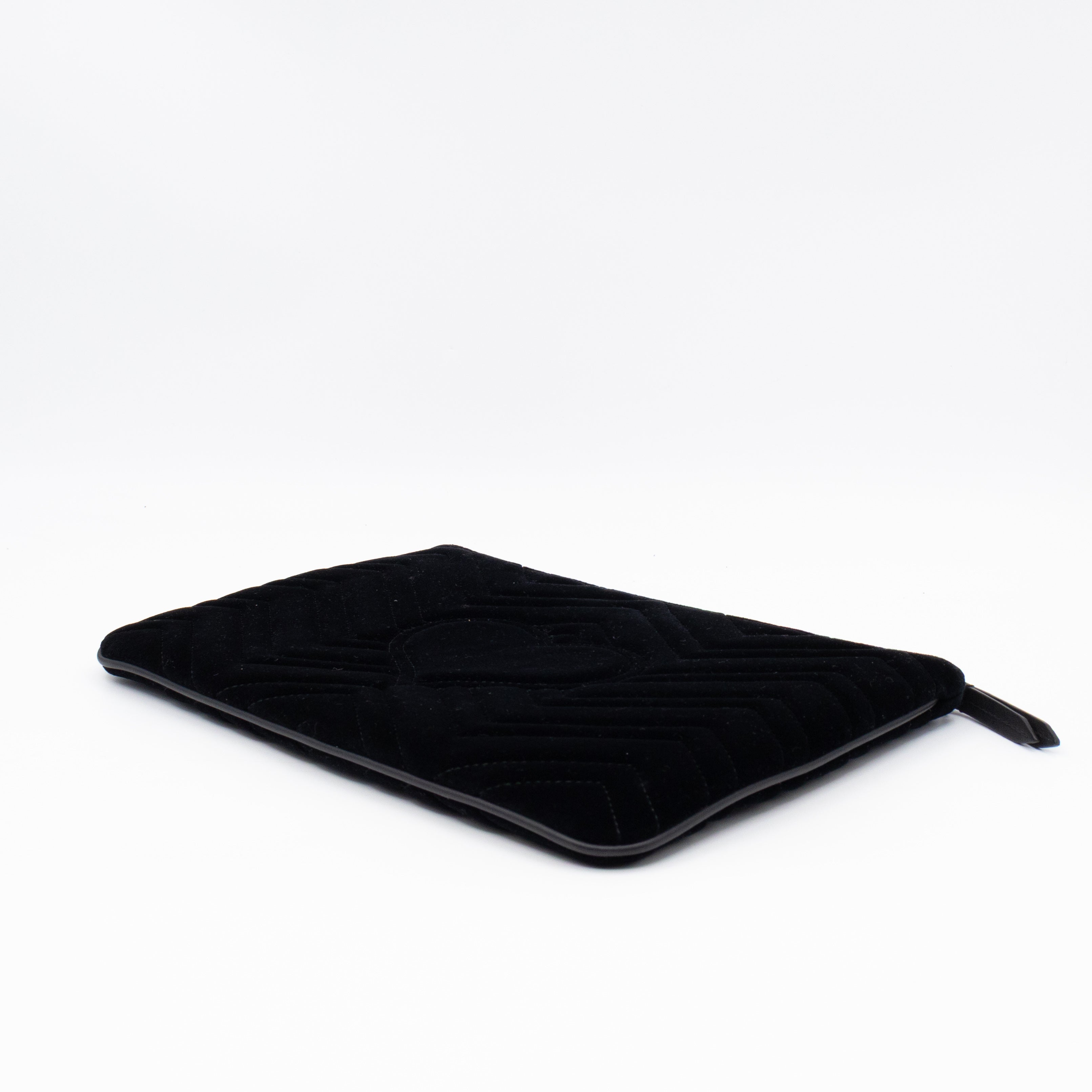 GG Marmont Zip Pouch Black Velvet