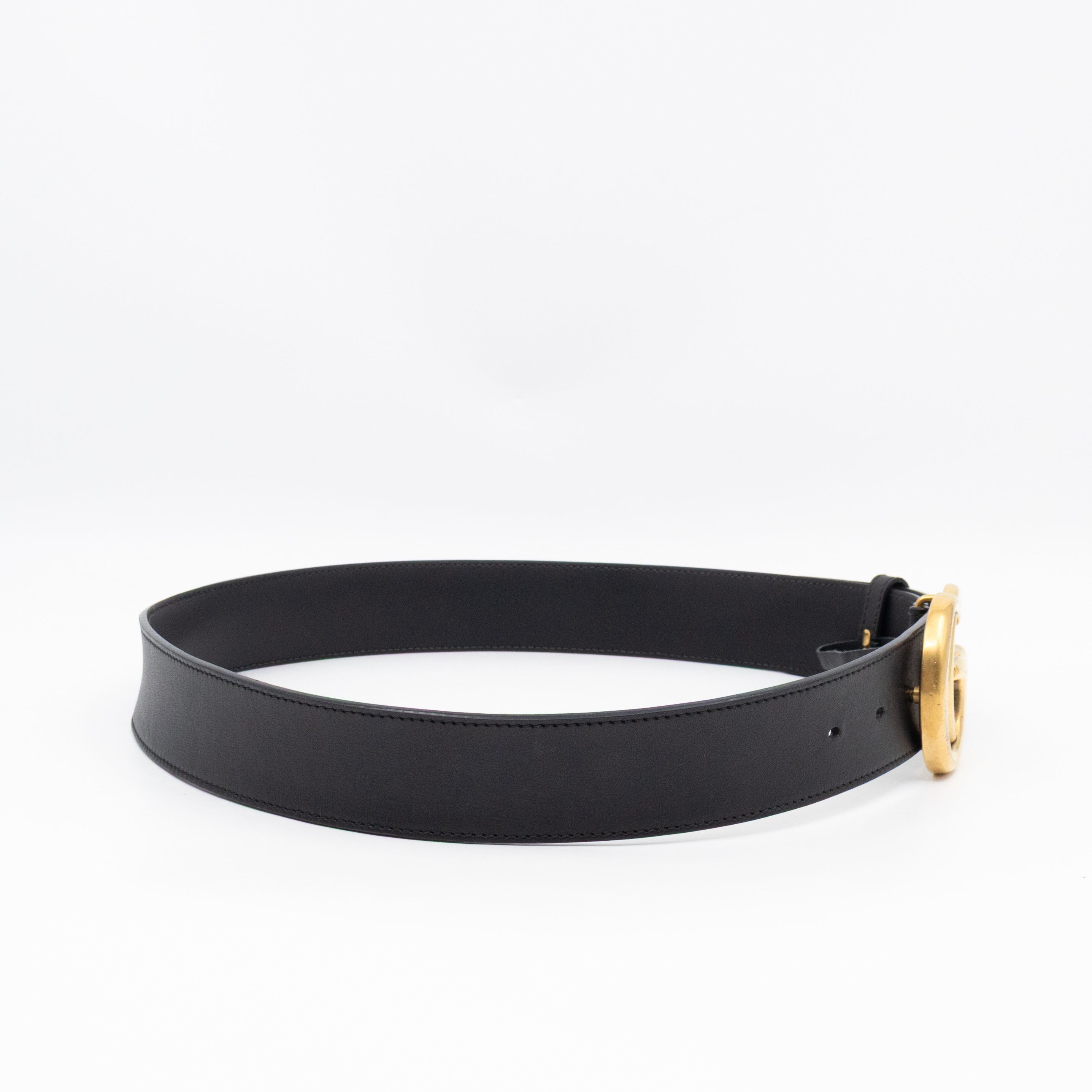 GG Marmont Wide Black Leather Belt 85/34