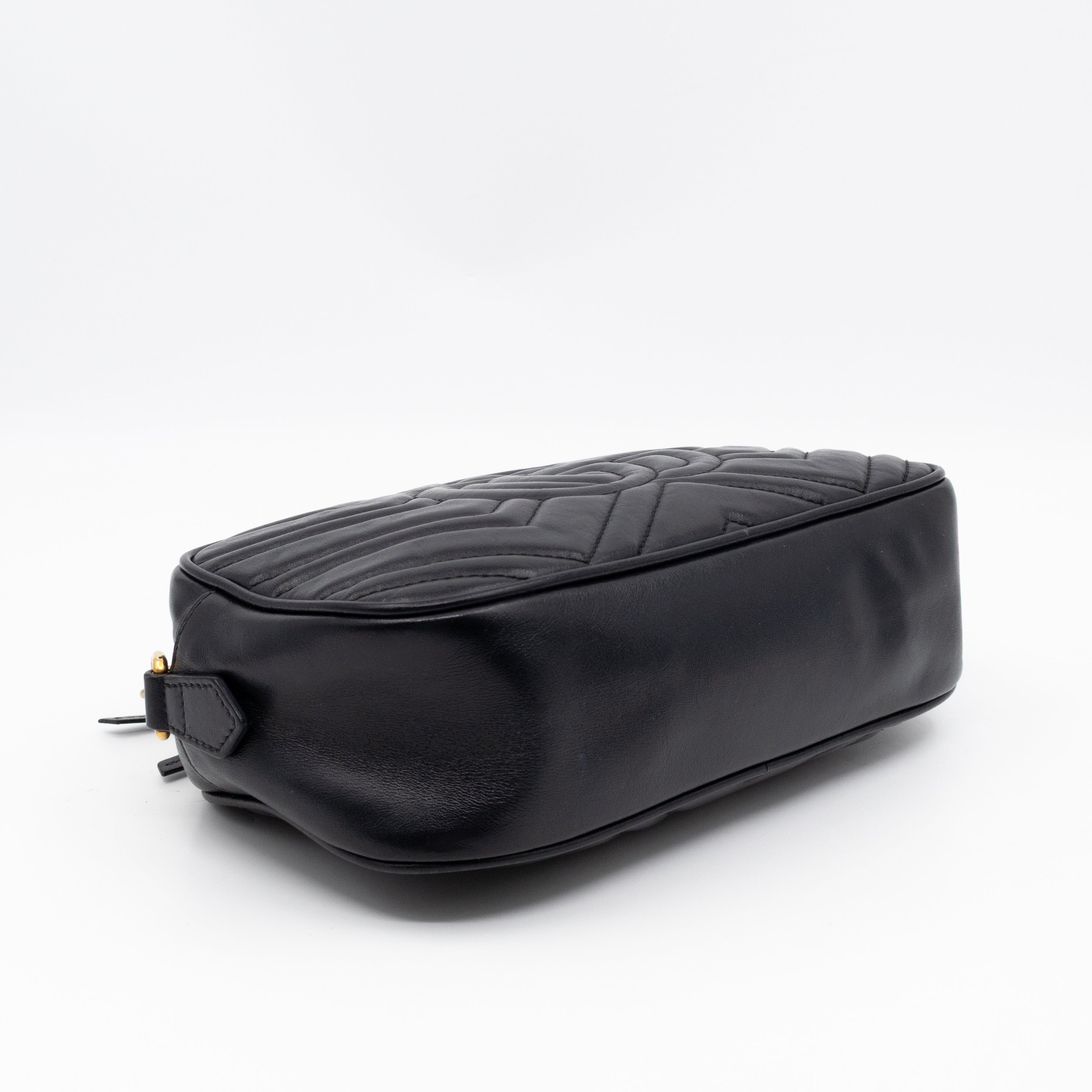 GG Marmont Small Matelasse Black Leather
