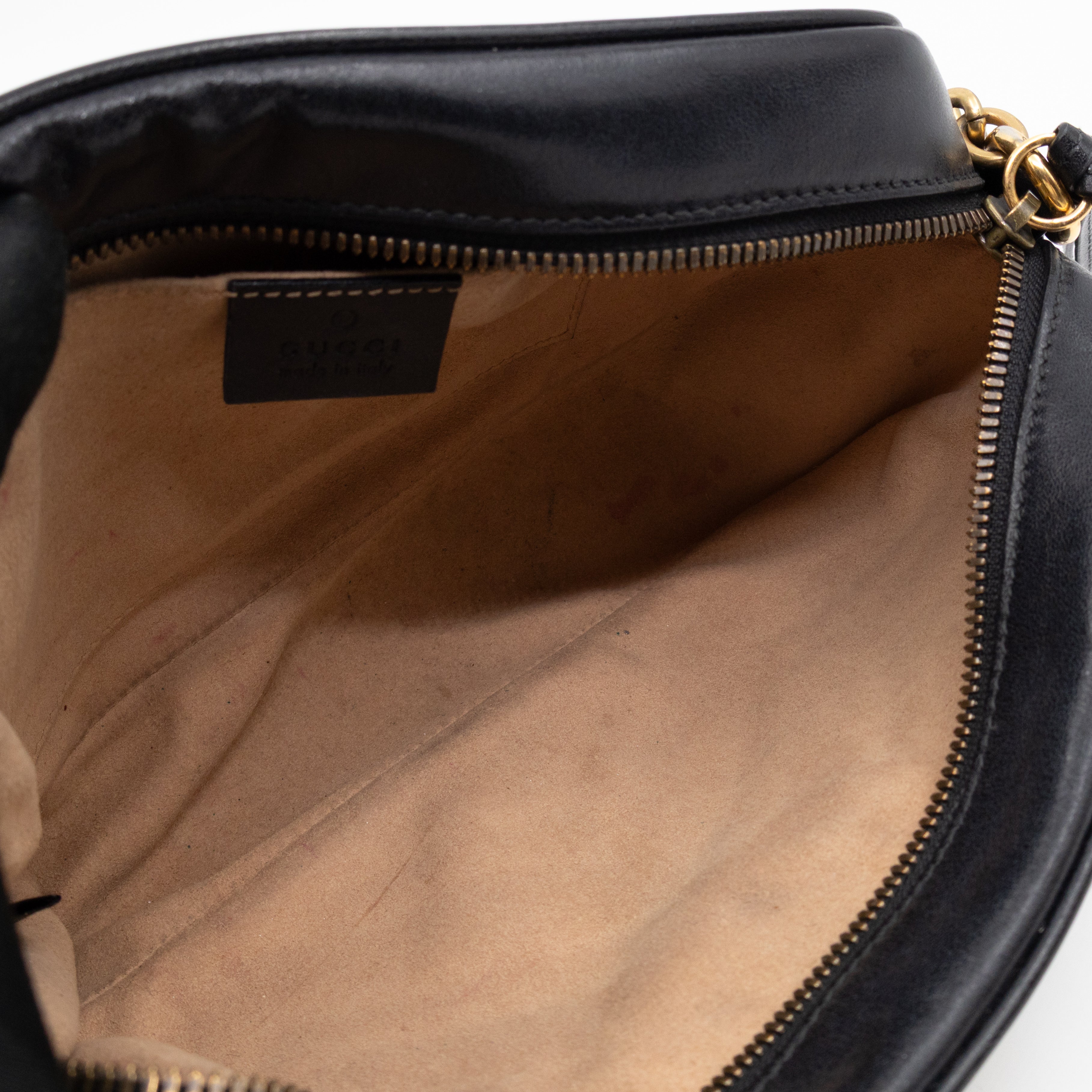GG Marmont Small Matelasse Black Leather