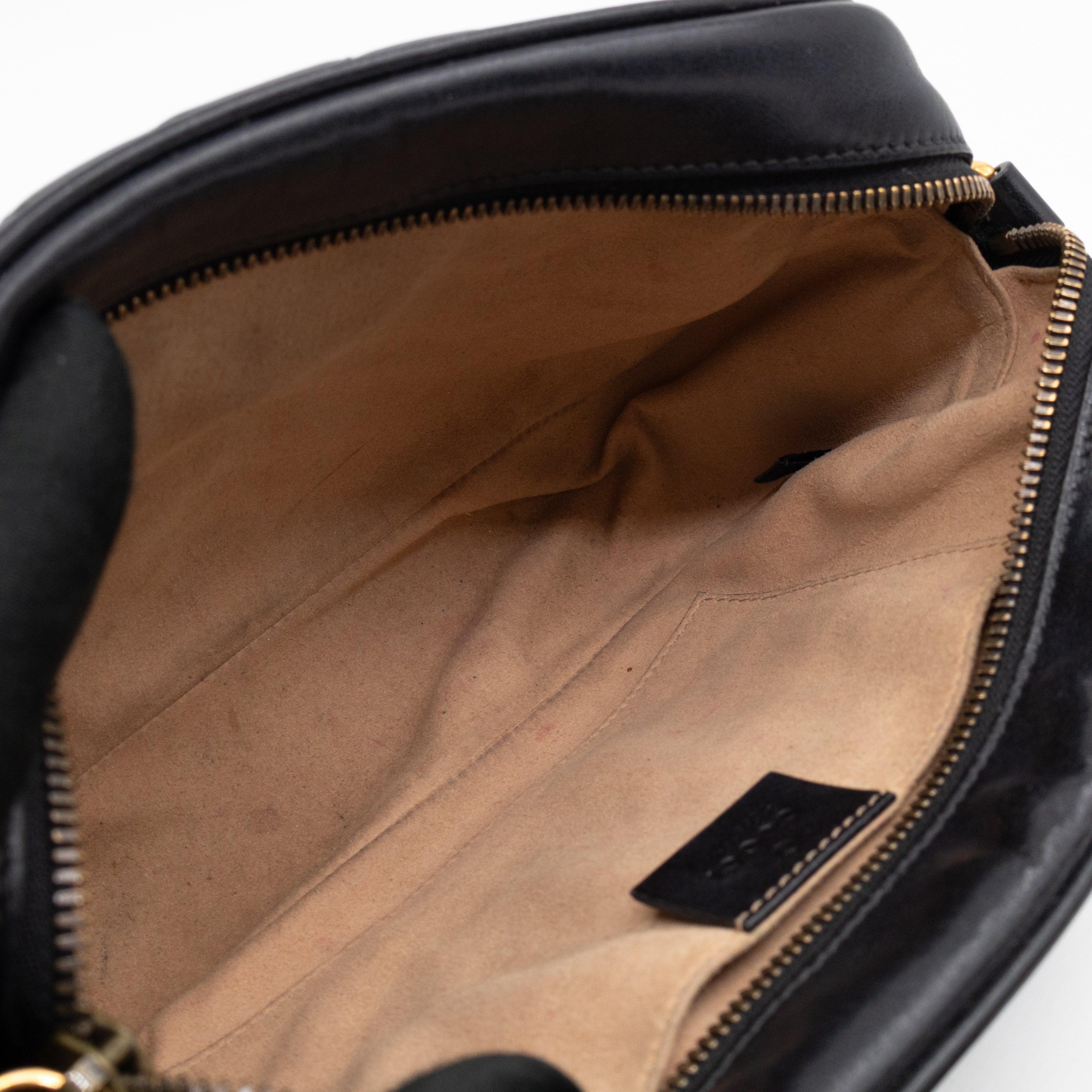 GG Marmont Small Matelasse Black Leather