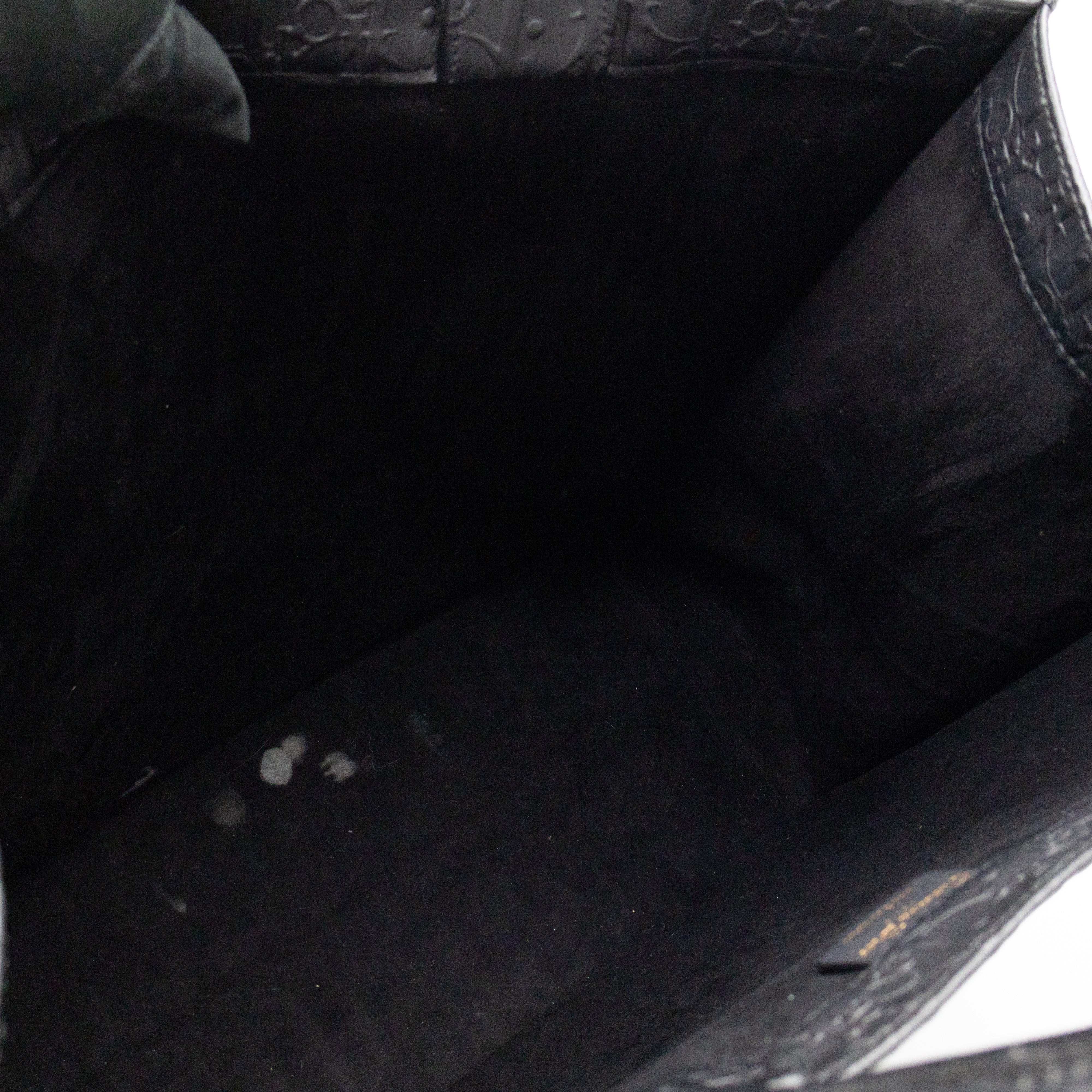 Book Tote Large Black Oblique Embossed Leather