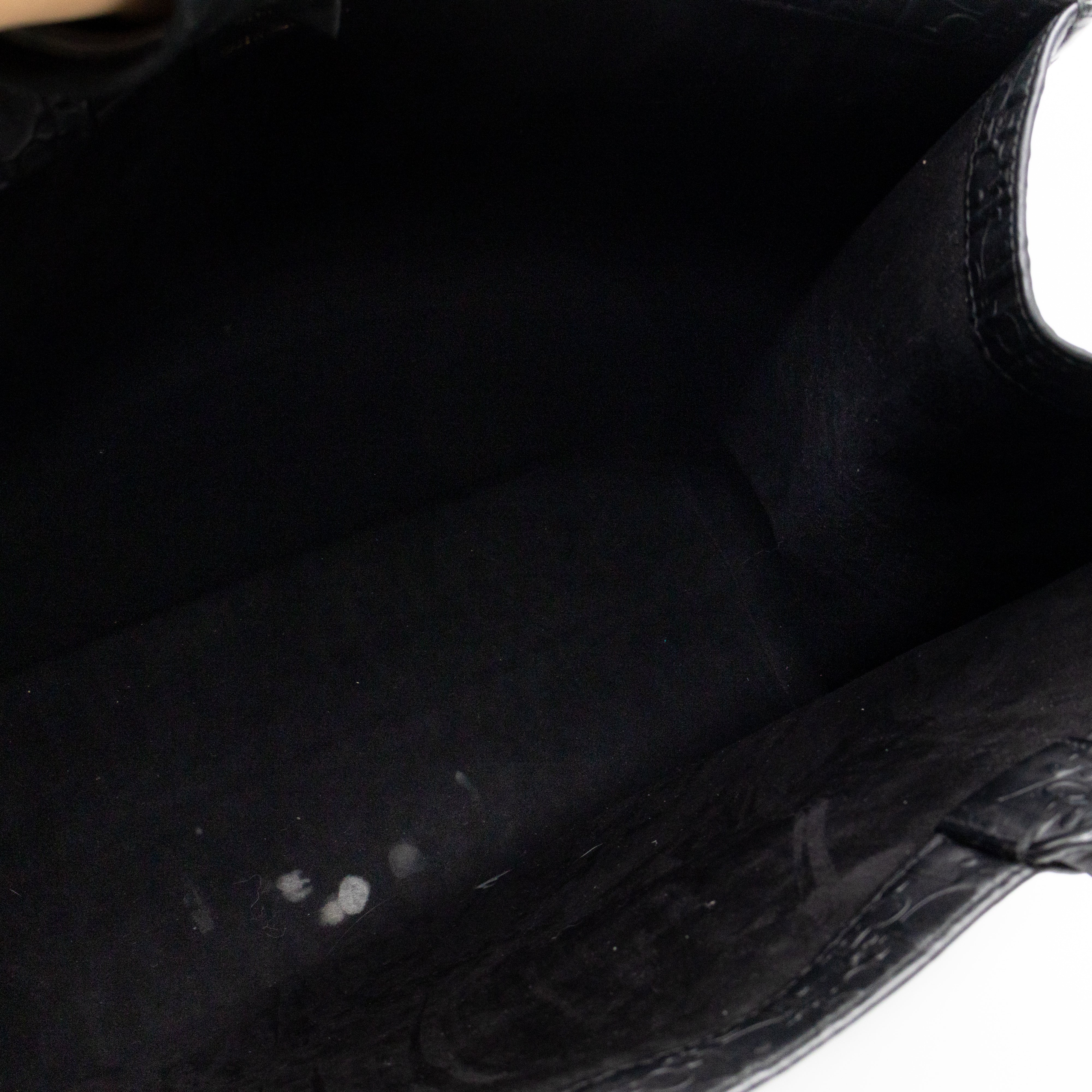 Book Tote Large Black Oblique Embossed Leather