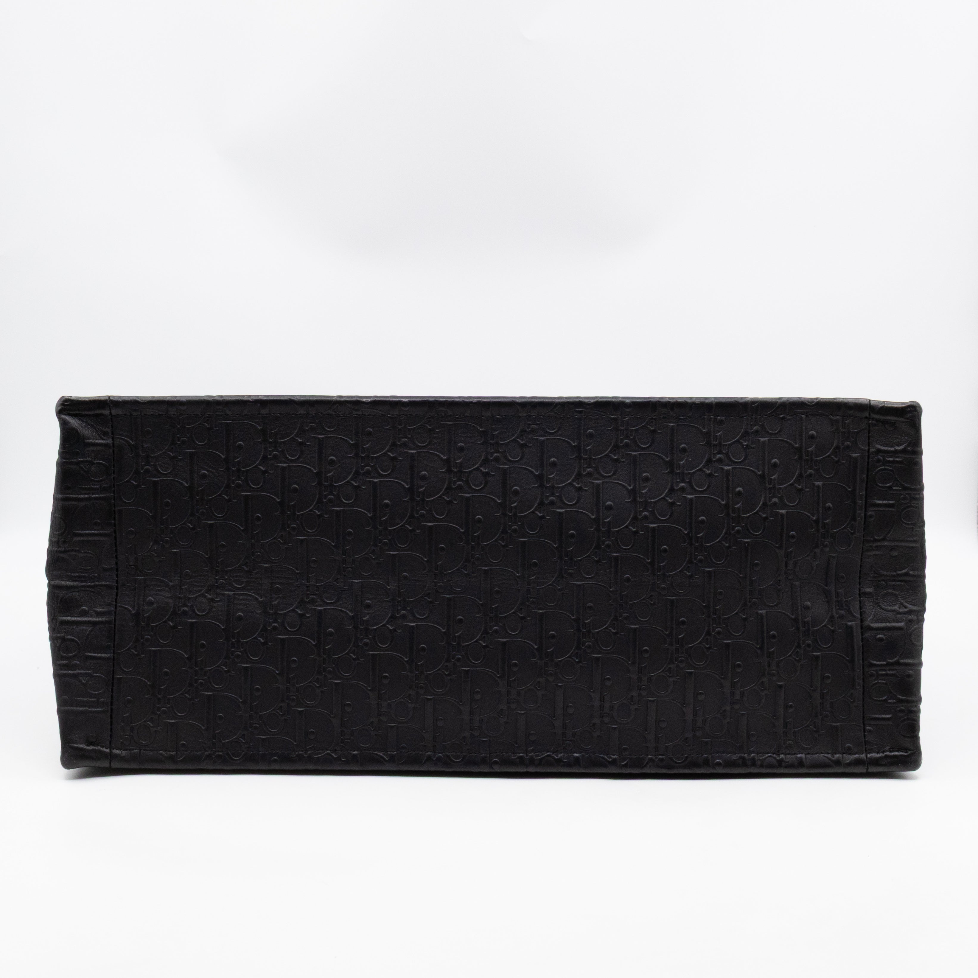 Book Tote Large Black Oblique Embossed Leather