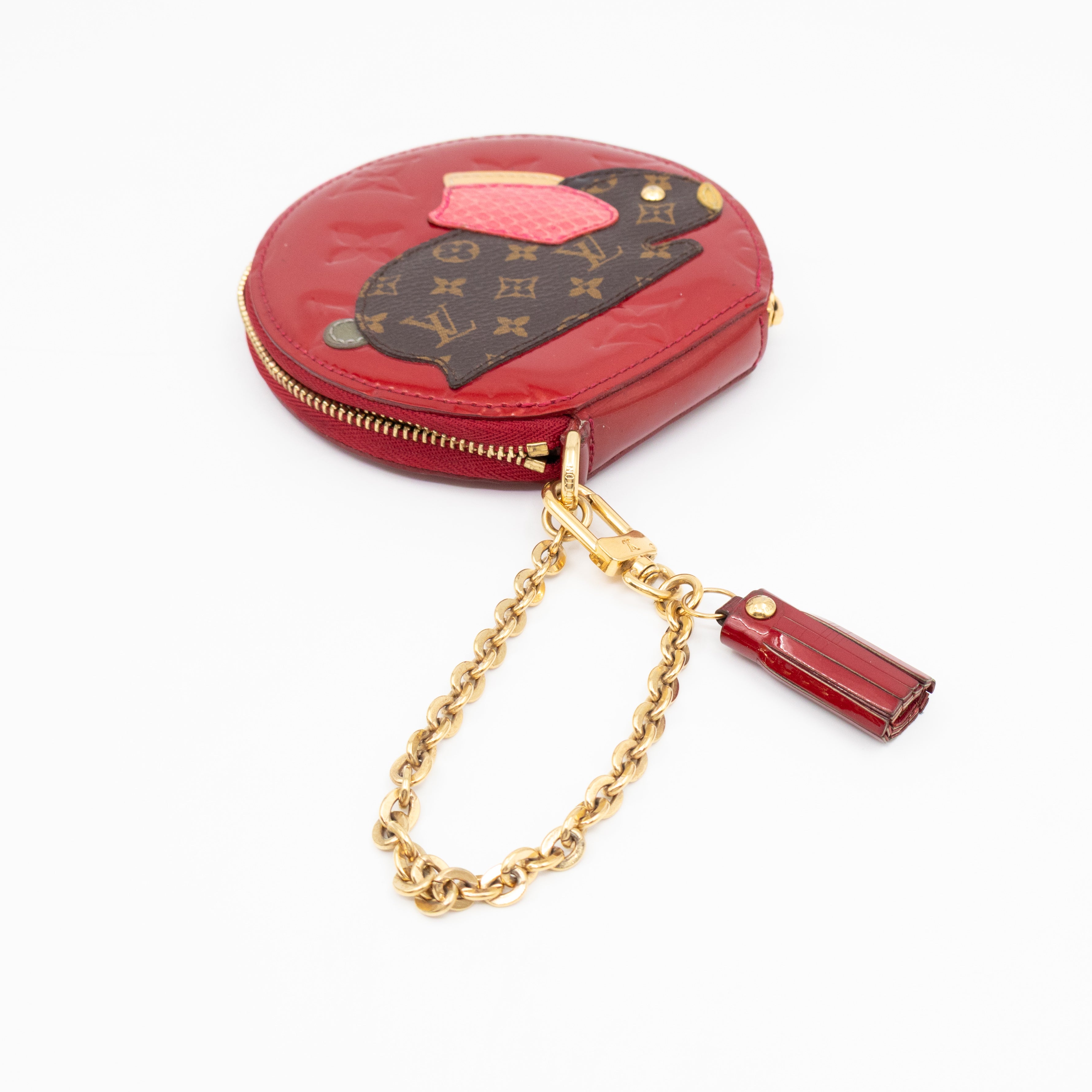 Coin Purse Animaux Red Vernis