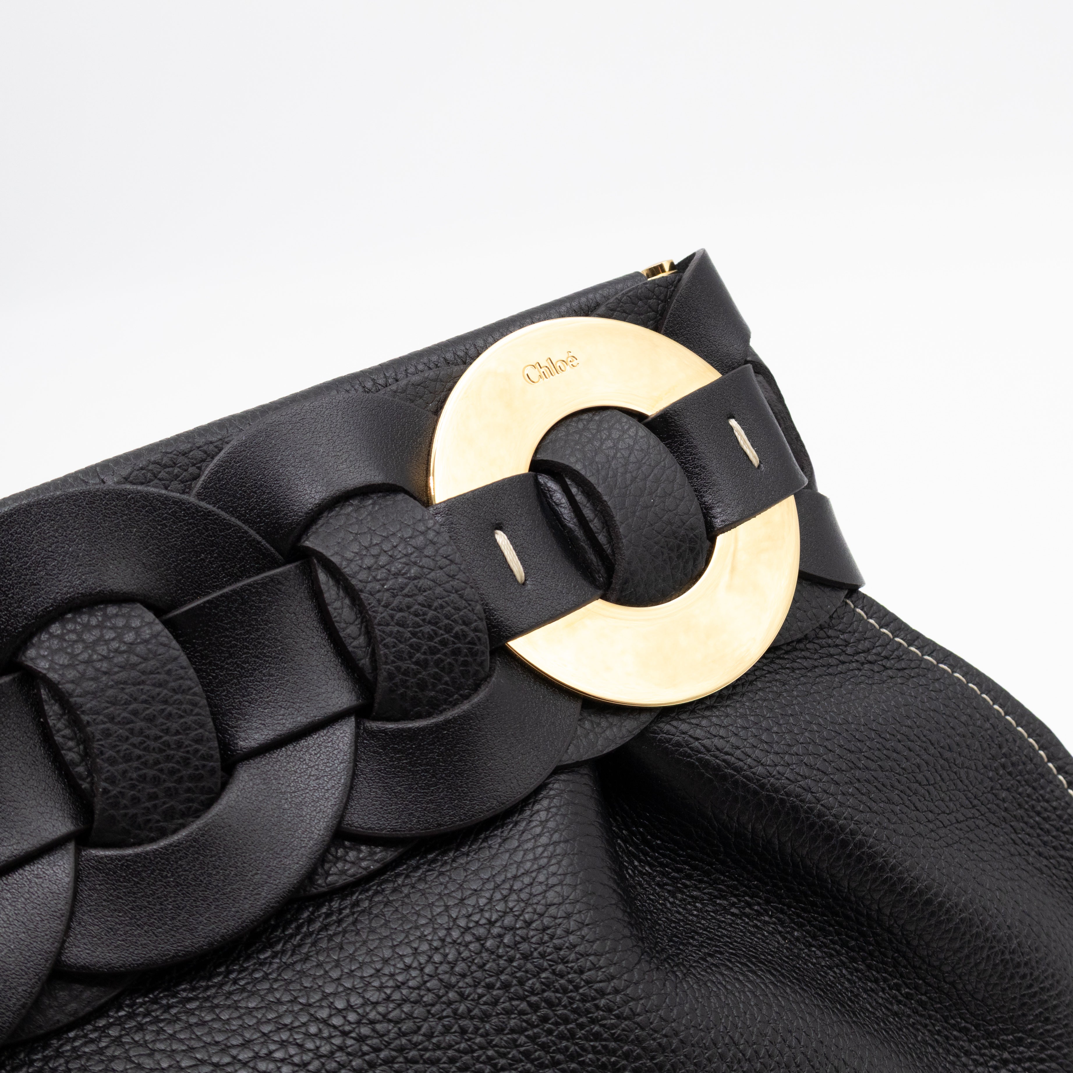 Darryl Clutch Black Grained Leather