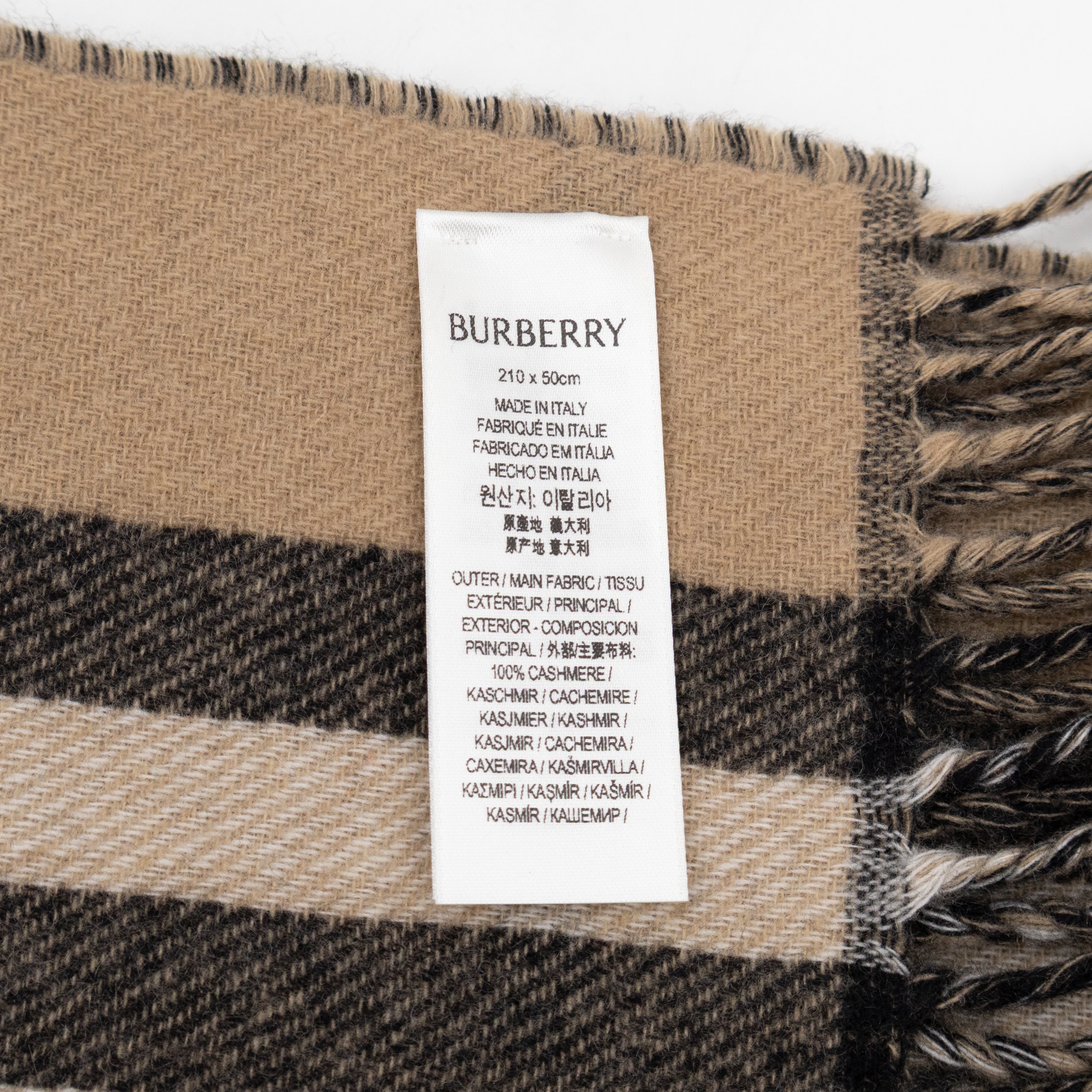 Wide Reversible EKD Cashmere Scarf Archive Beige
