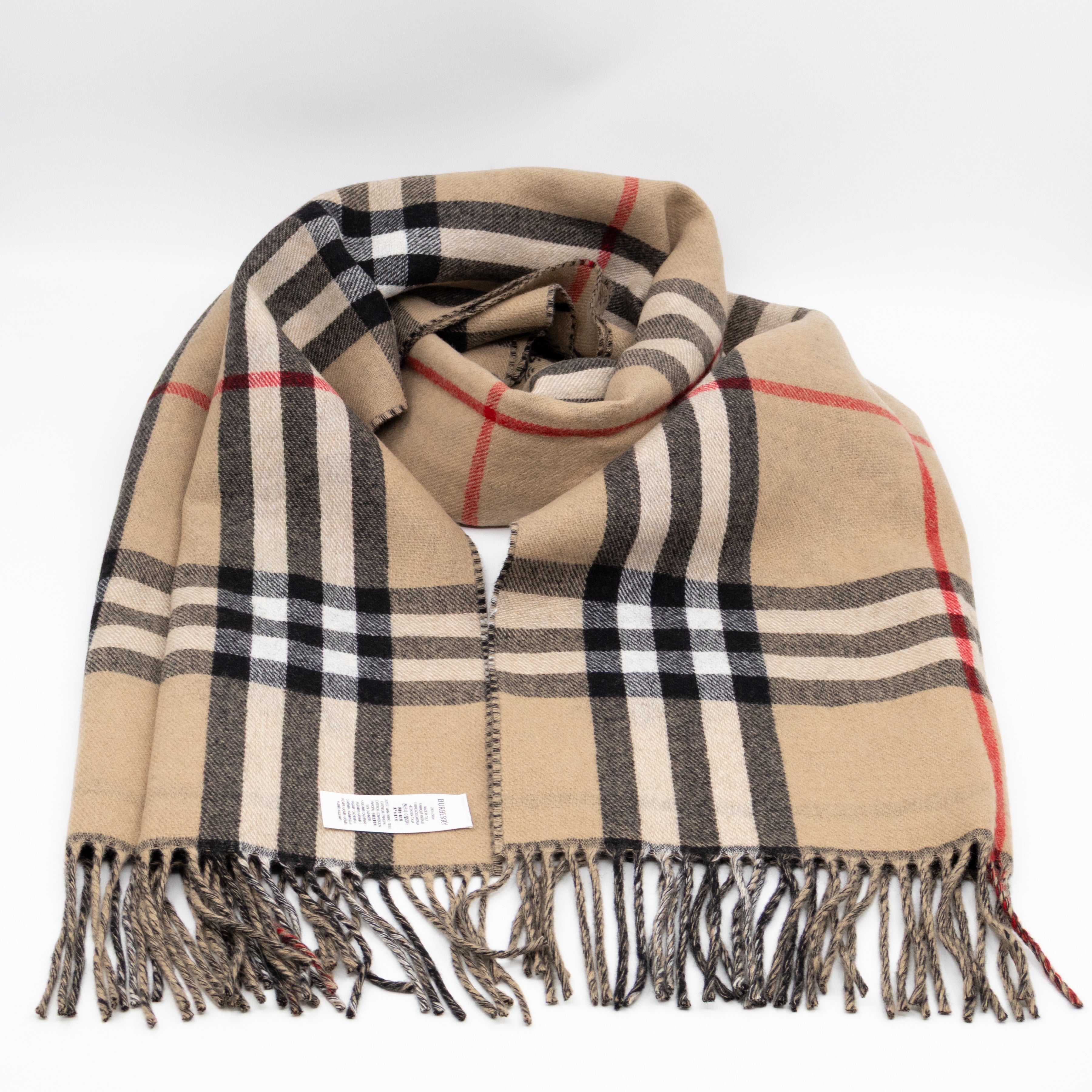 Wide Reversible EKD Cashmere Scarf Archive Beige
