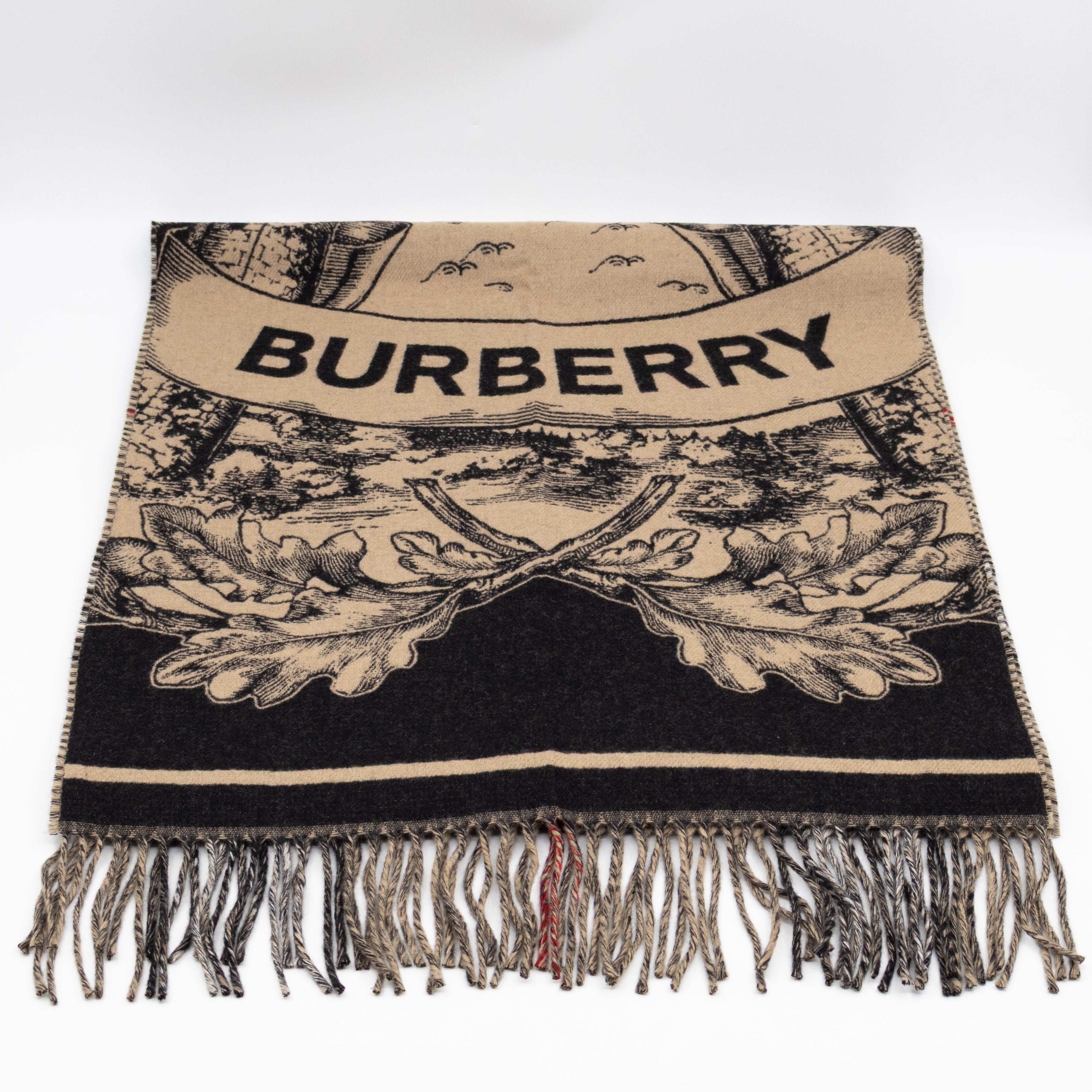 Wide Reversible EKD Cashmere Scarf Archive Beige