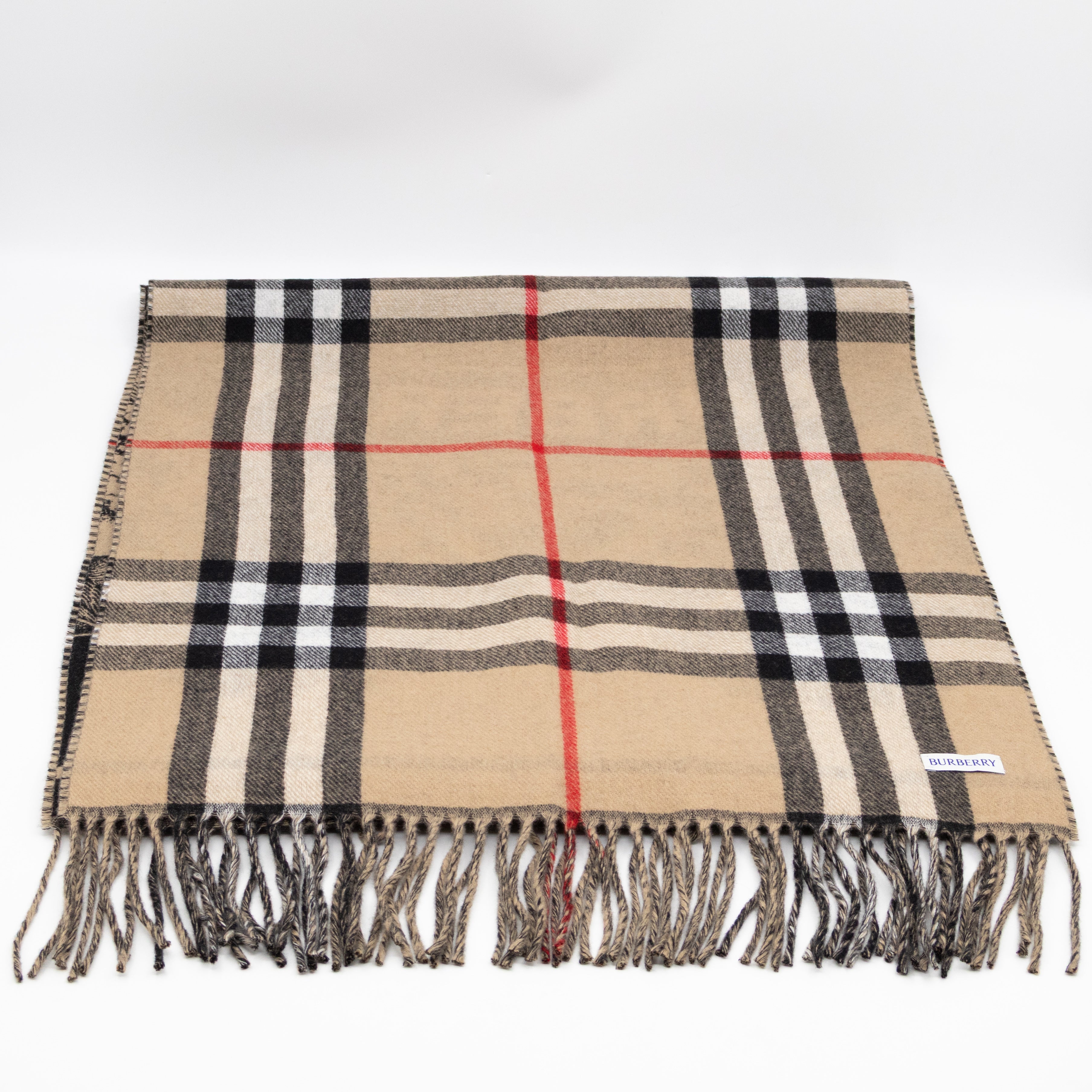 Wide Reversible EKD Cashmere Scarf Archive Beige