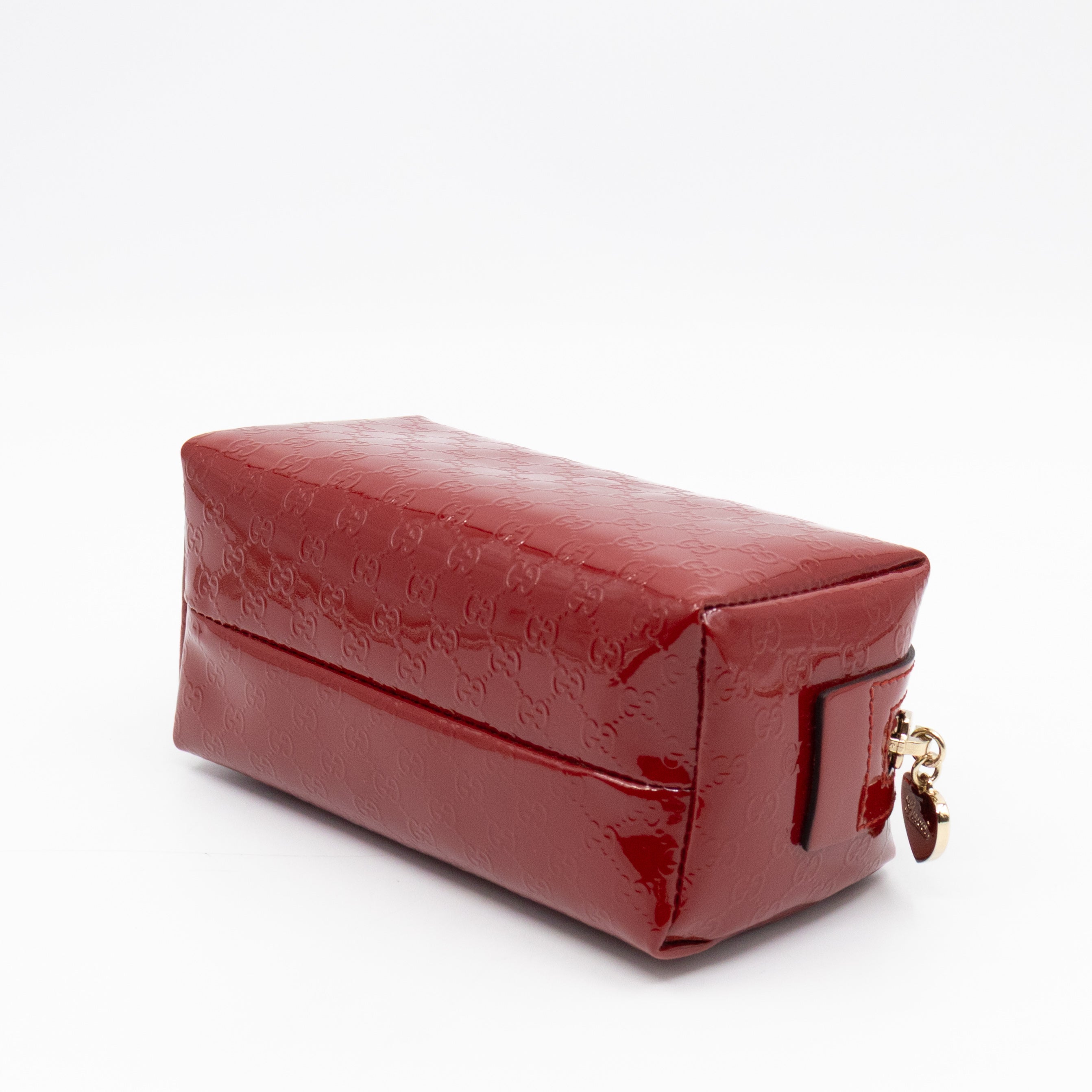 Cosmetic Pouch Red Patent Leather