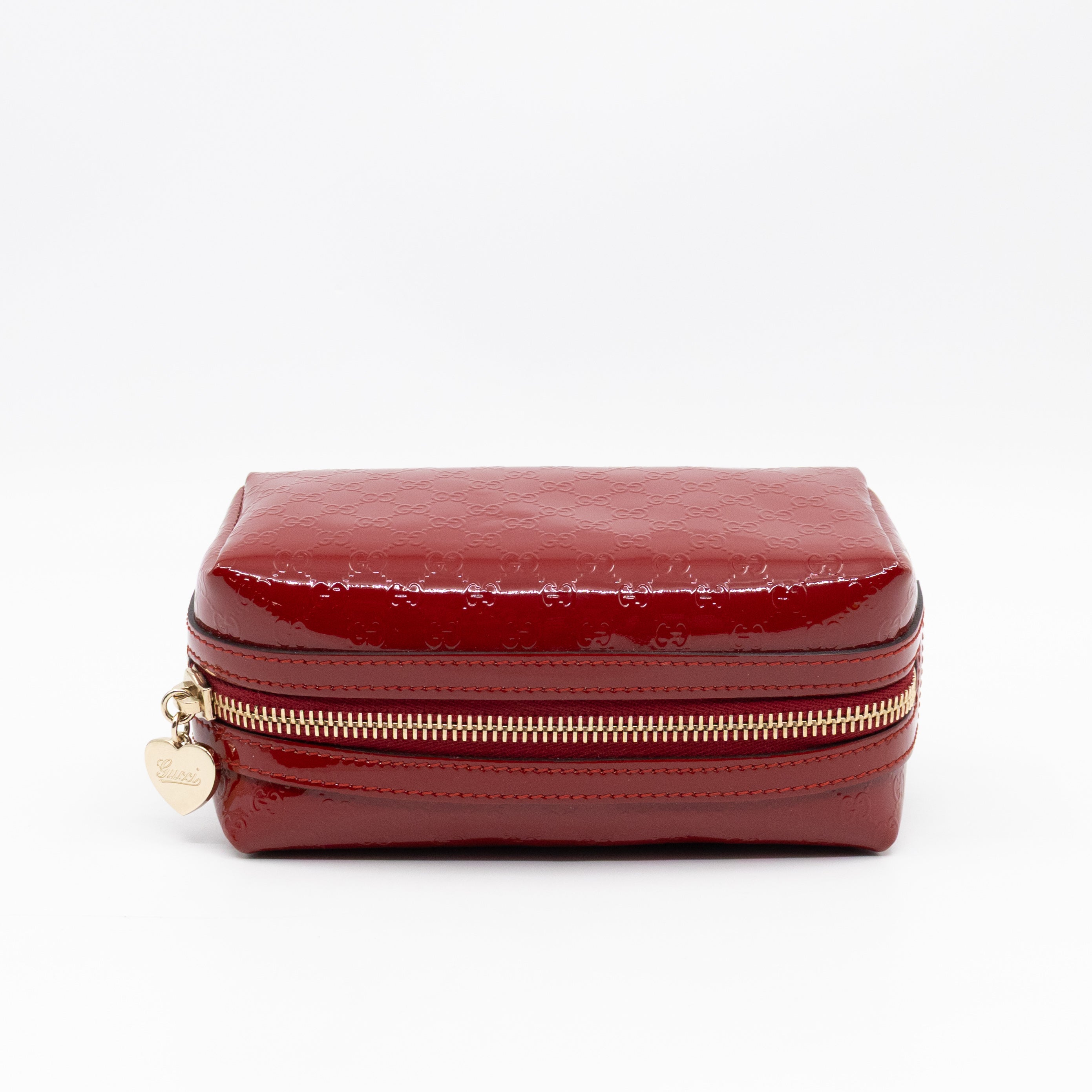 Cosmetic Pouch Red Patent Leather