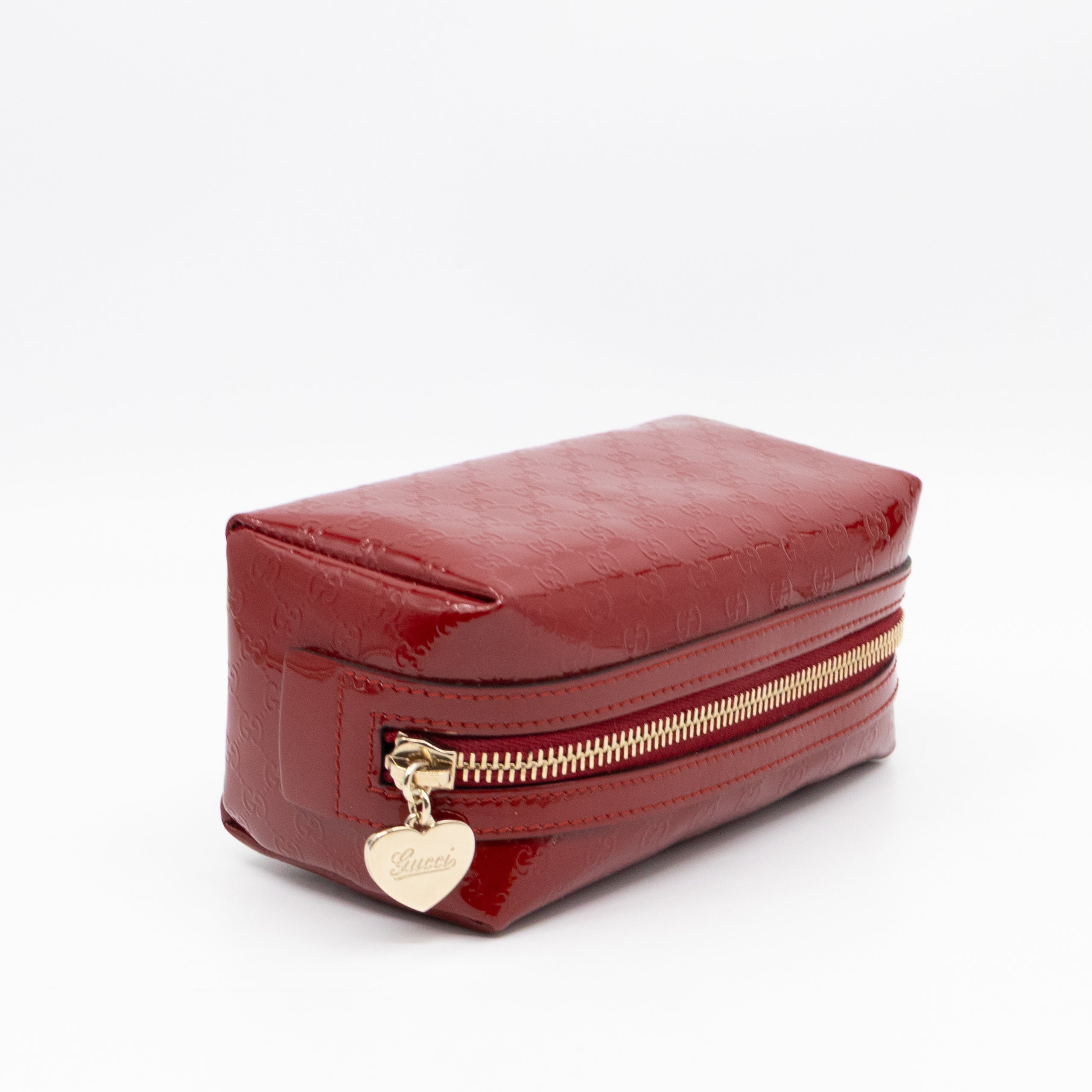 Cosmetic Pouch Red Patent Leather