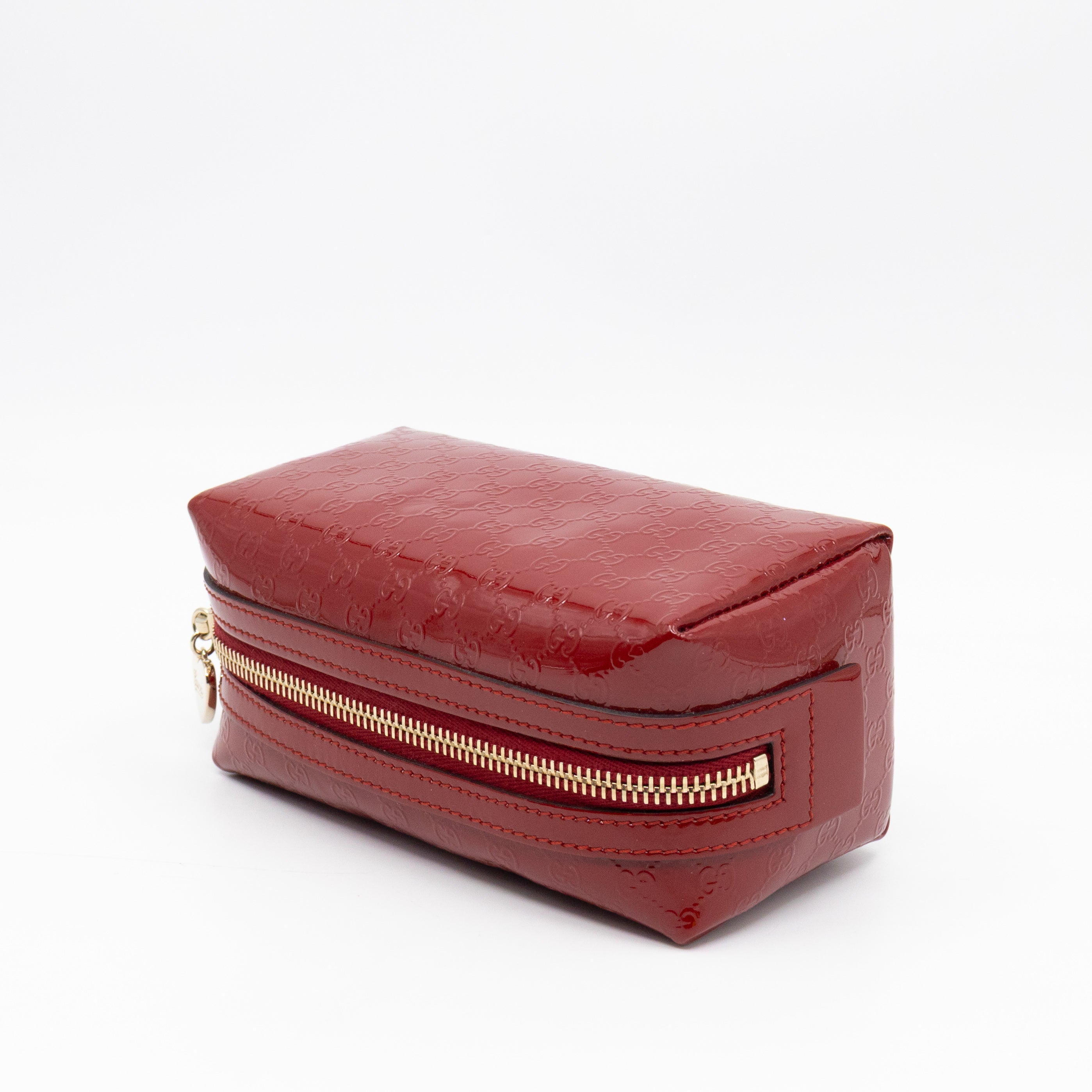 Cosmetic Pouch Red Patent Leather