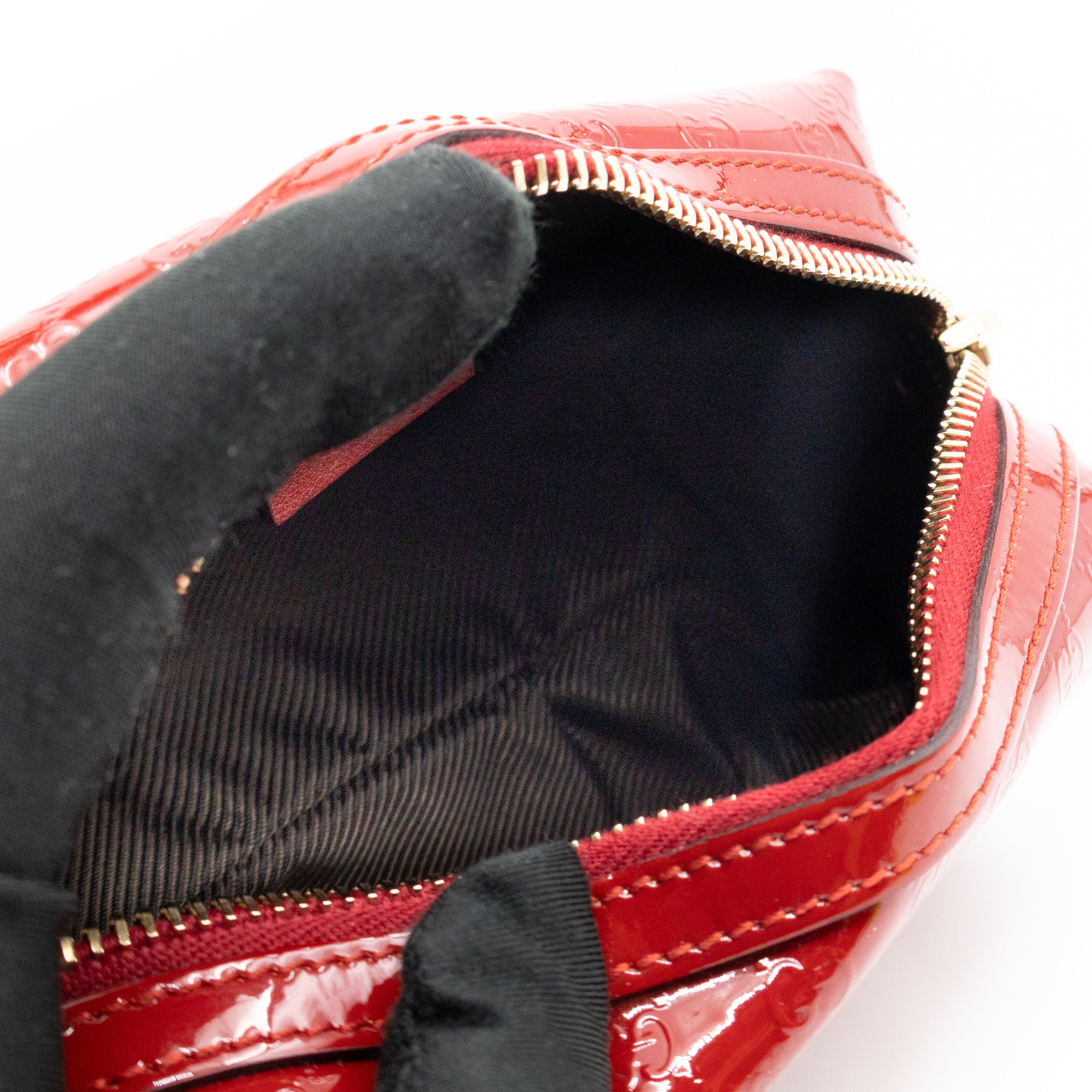 Cosmetic Pouch Red Patent Leather