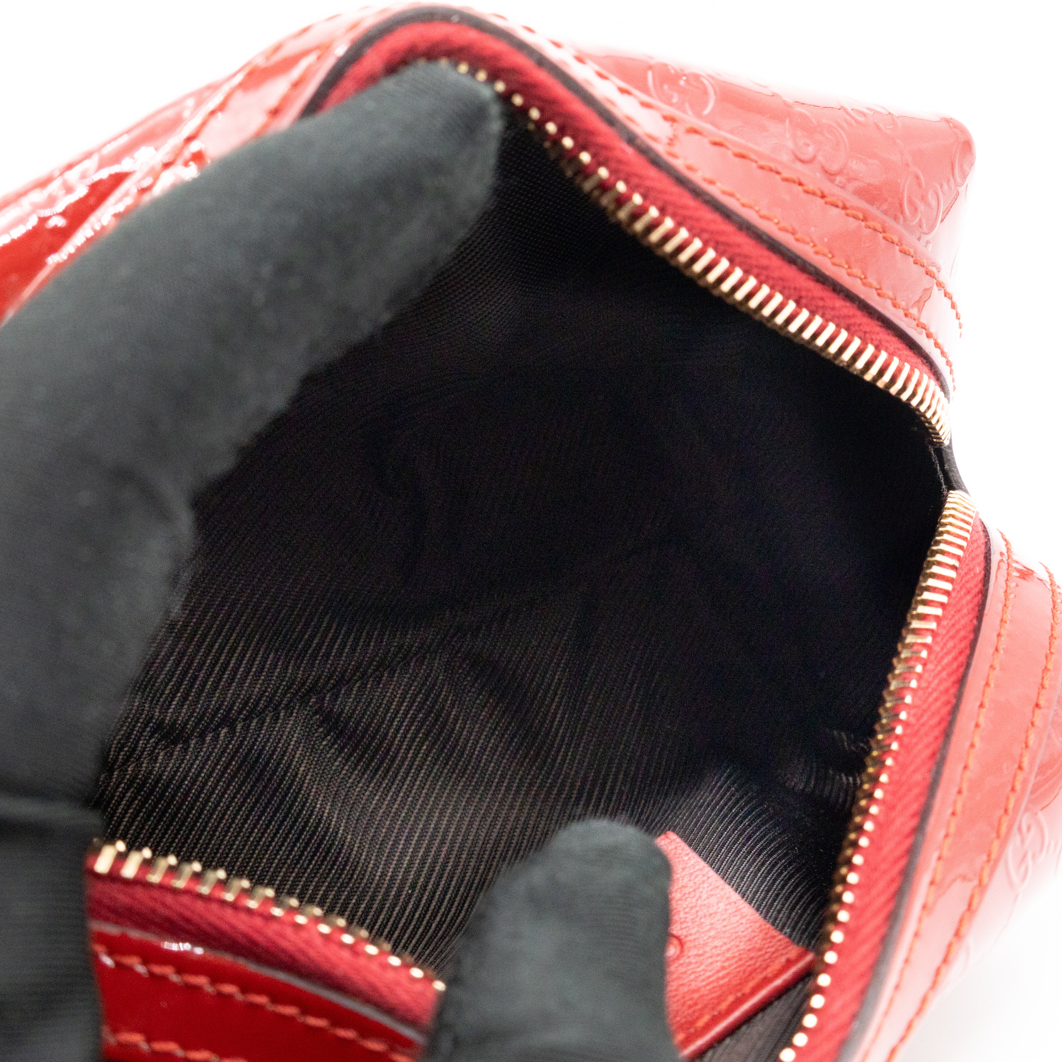 Cosmetic Pouch Red Patent Leather