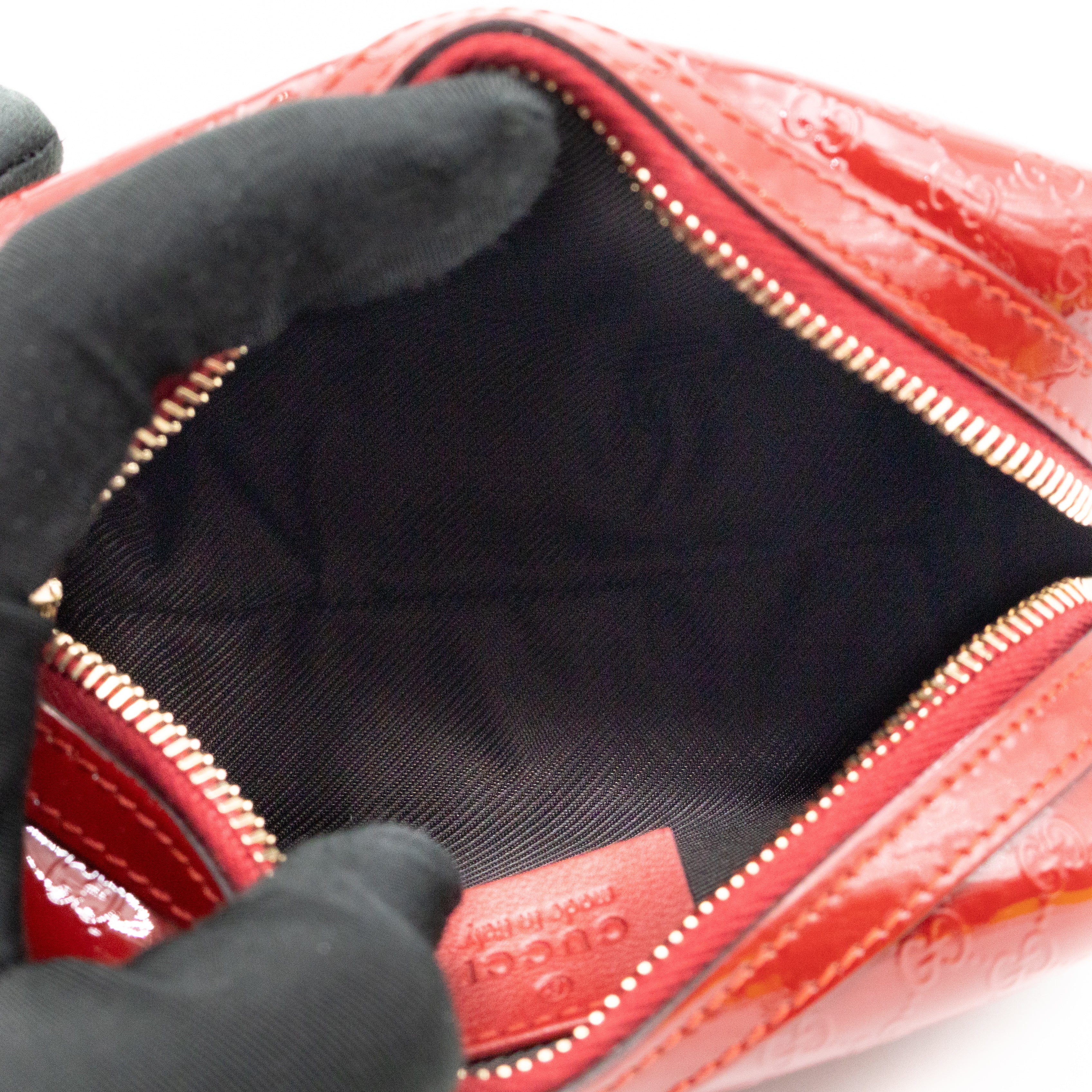Cosmetic Pouch Red Patent Leather