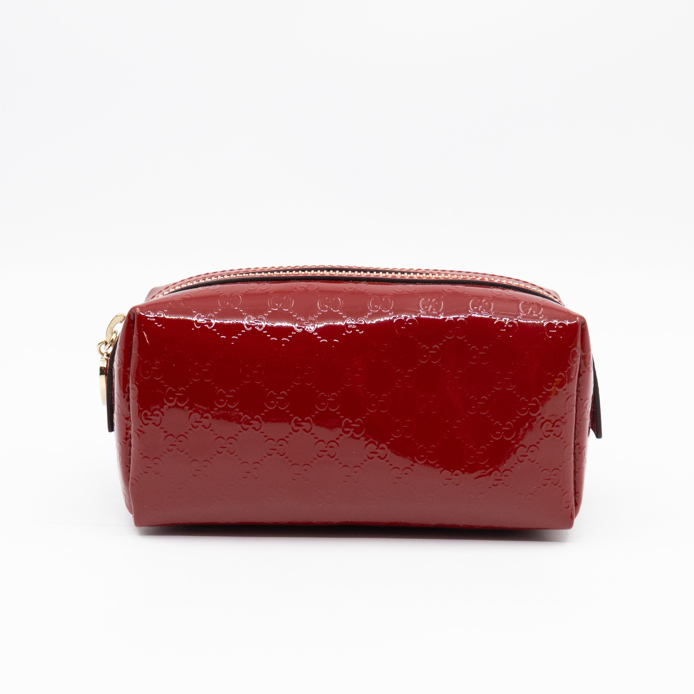 Cosmetic Pouch Red Patent Leather