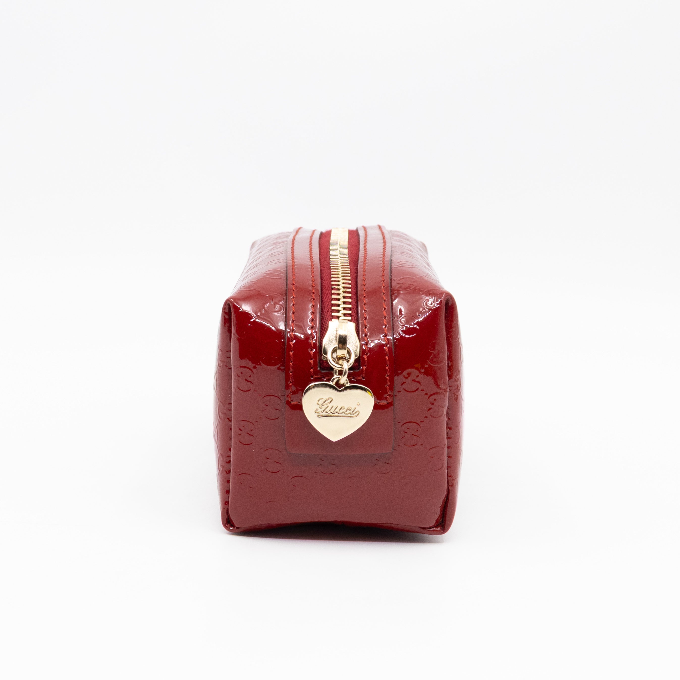 Cosmetic Pouch Red Patent Leather