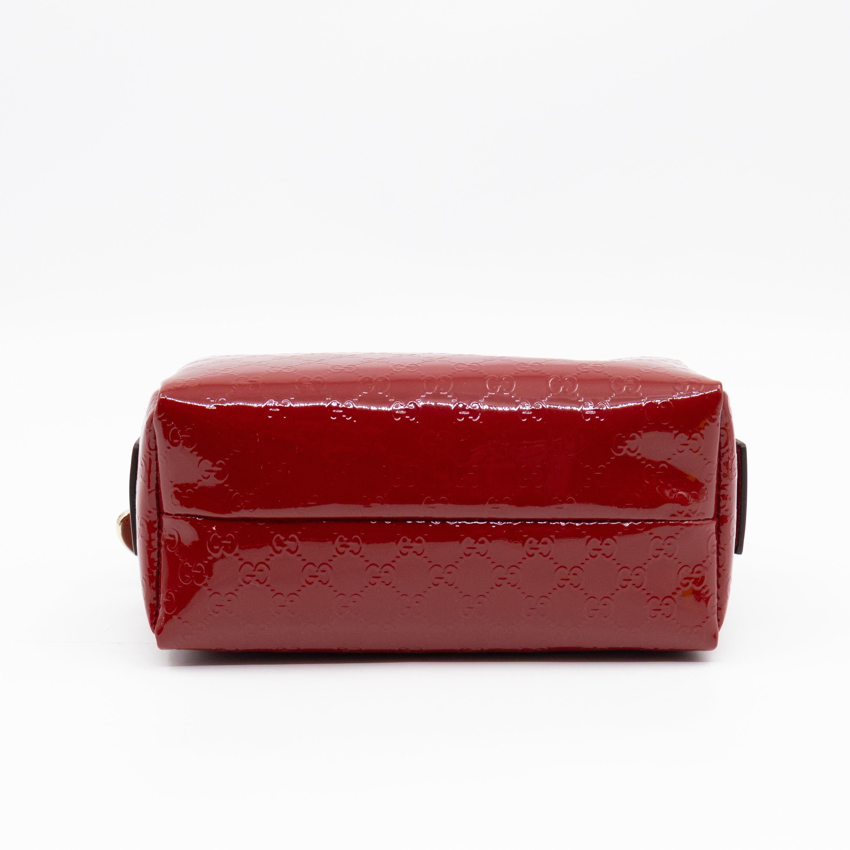Cosmetic Pouch Red Patent Leather