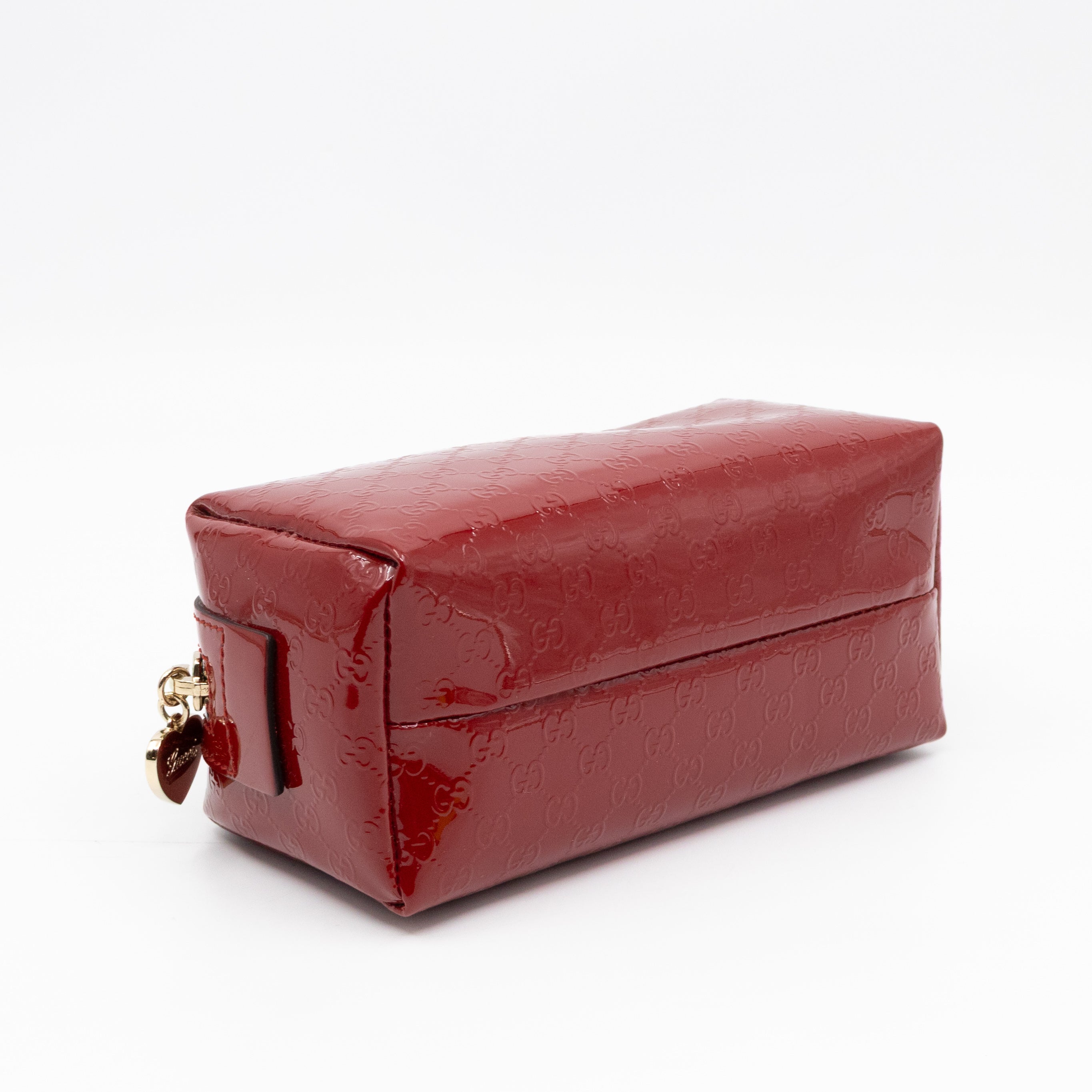 Cosmetic Pouch Red Patent Leather