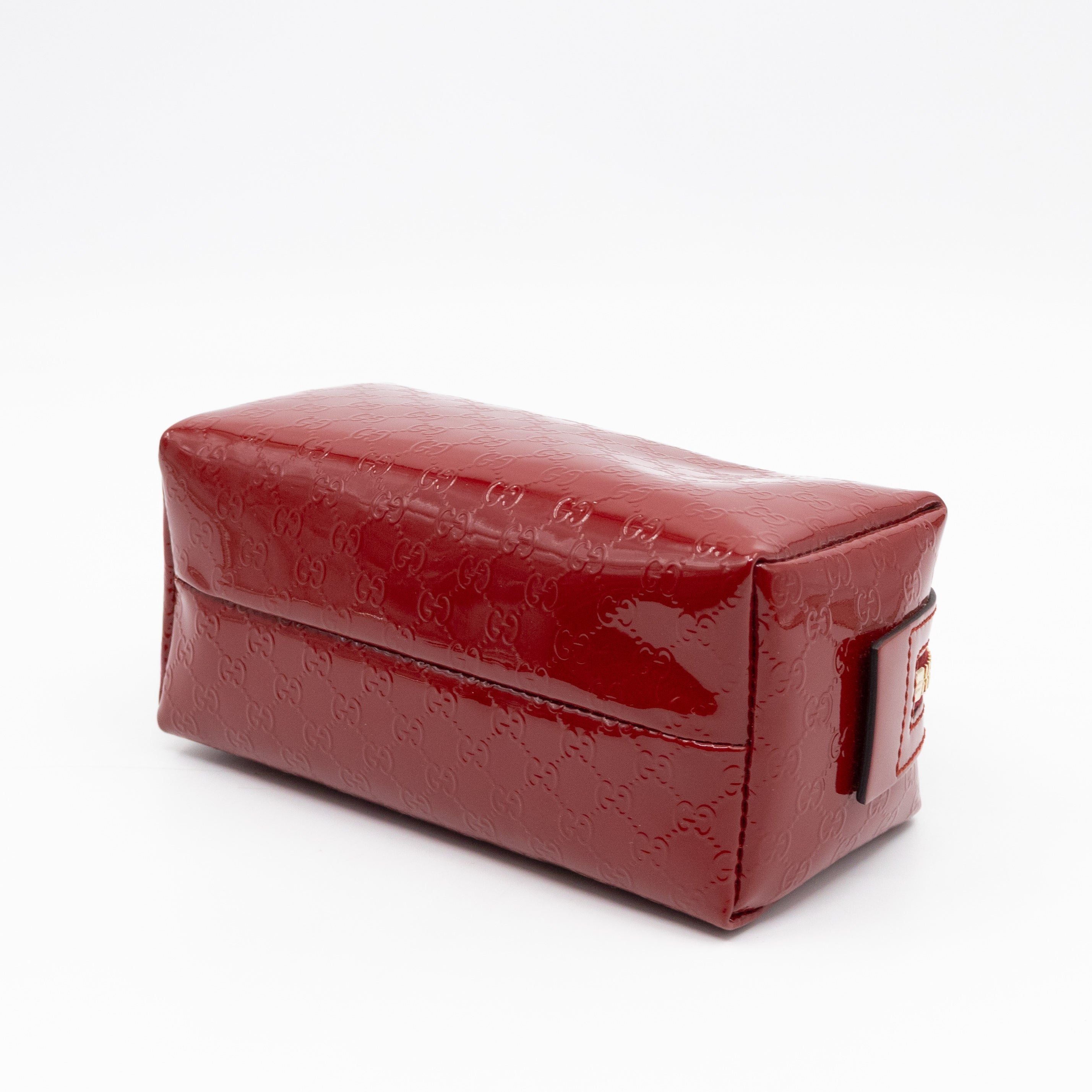 Cosmetic Pouch Red Patent Leather