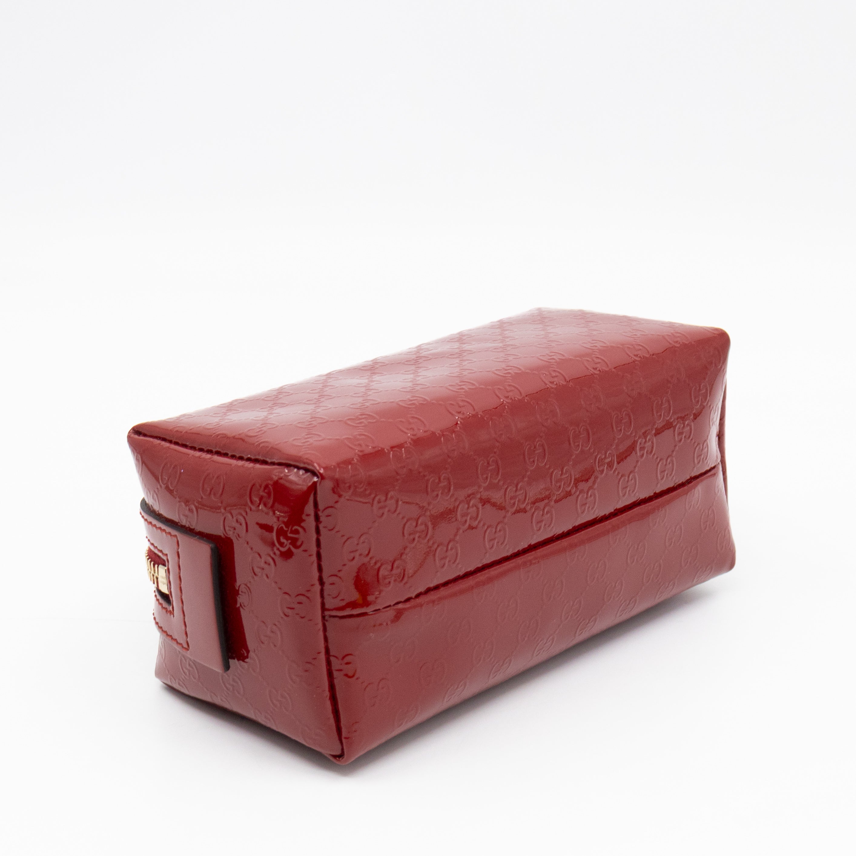 Cosmetic Pouch Red Patent Leather