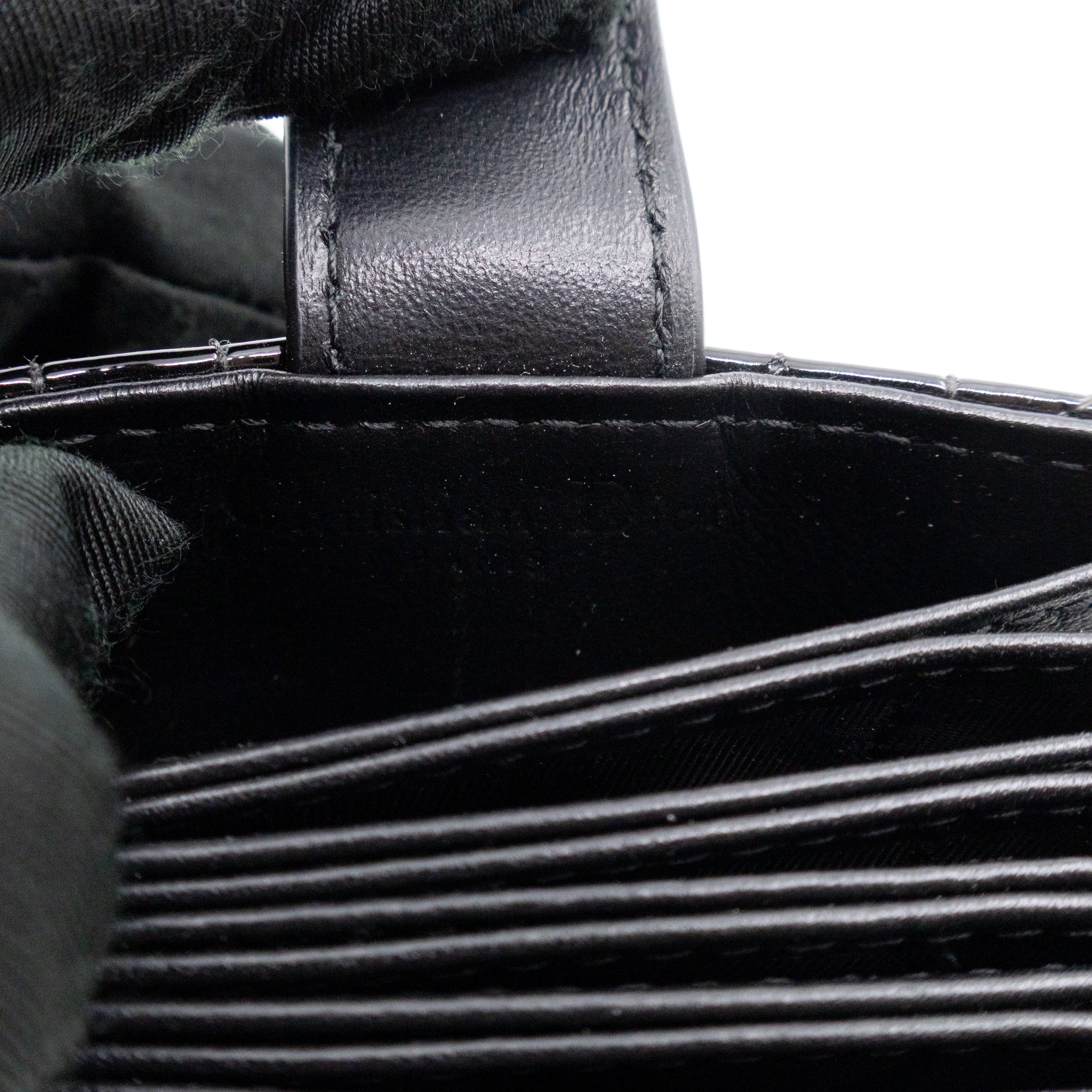Lady Dior Jasmine Card Holder Black Patent Leather
