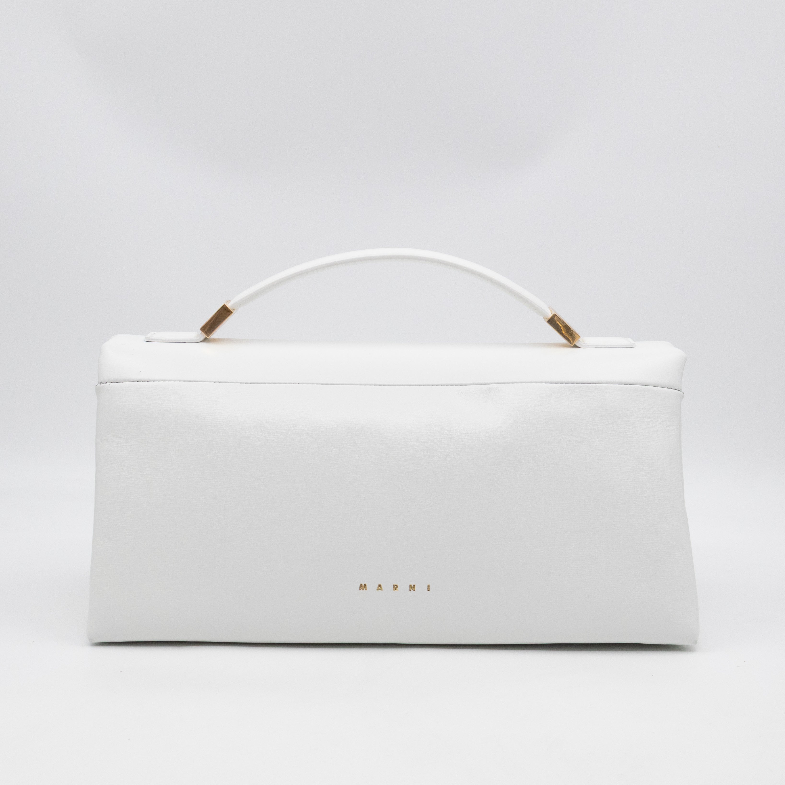 Prisma Padded Shoulder Bag White Leather