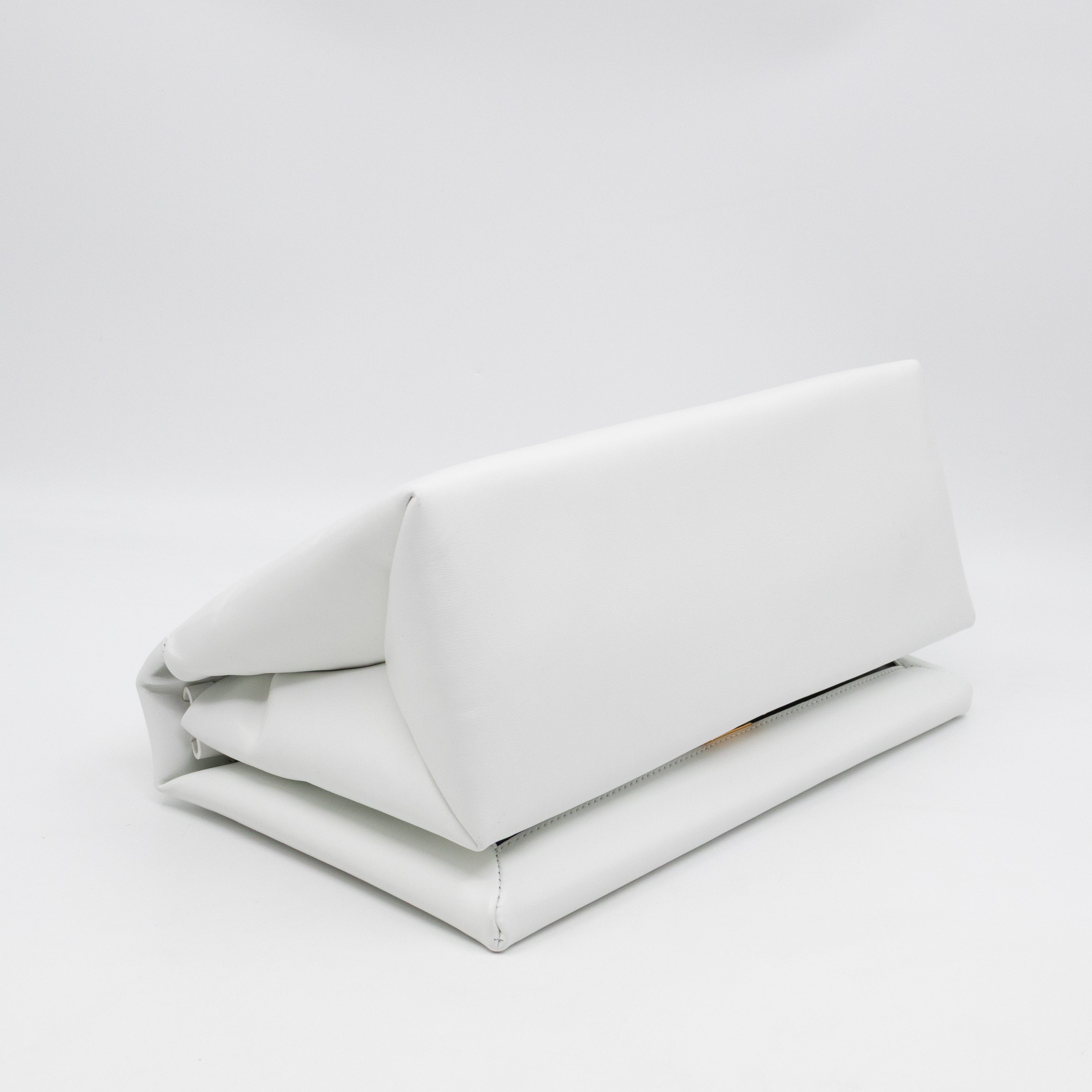 Prisma Padded Shoulder Bag White Leather