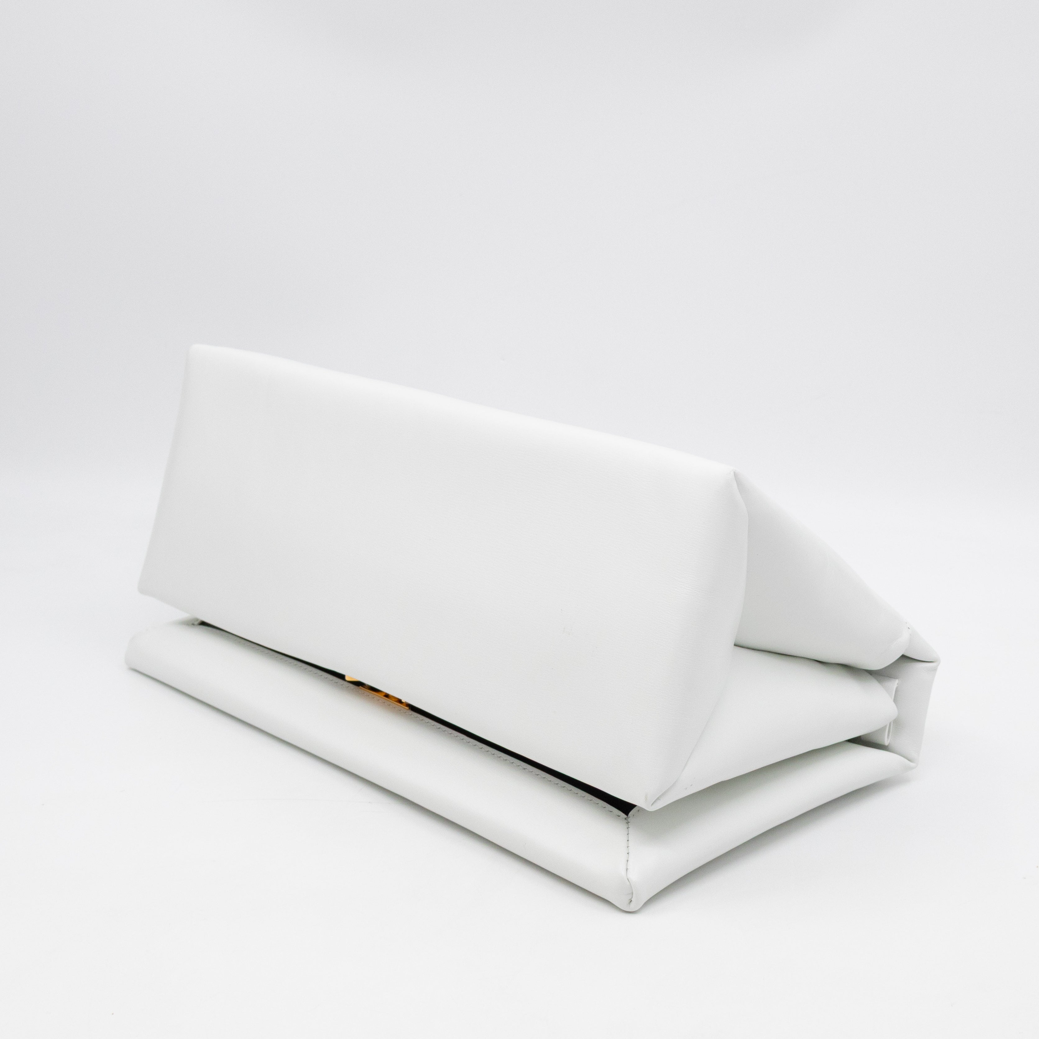 Prisma Padded Shoulder Bag White Leather