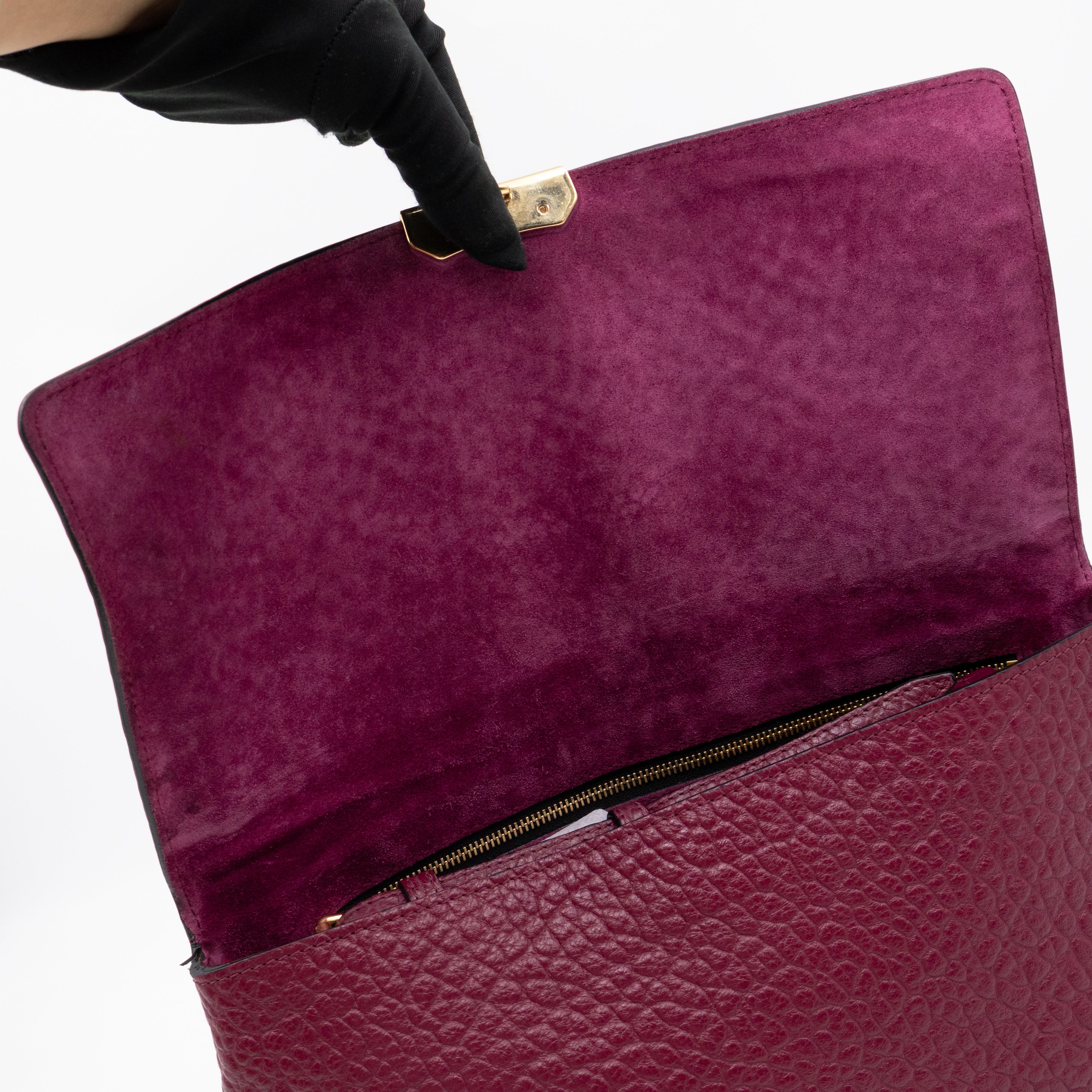 Mildenhall Medium Dark Plum Grained Leather