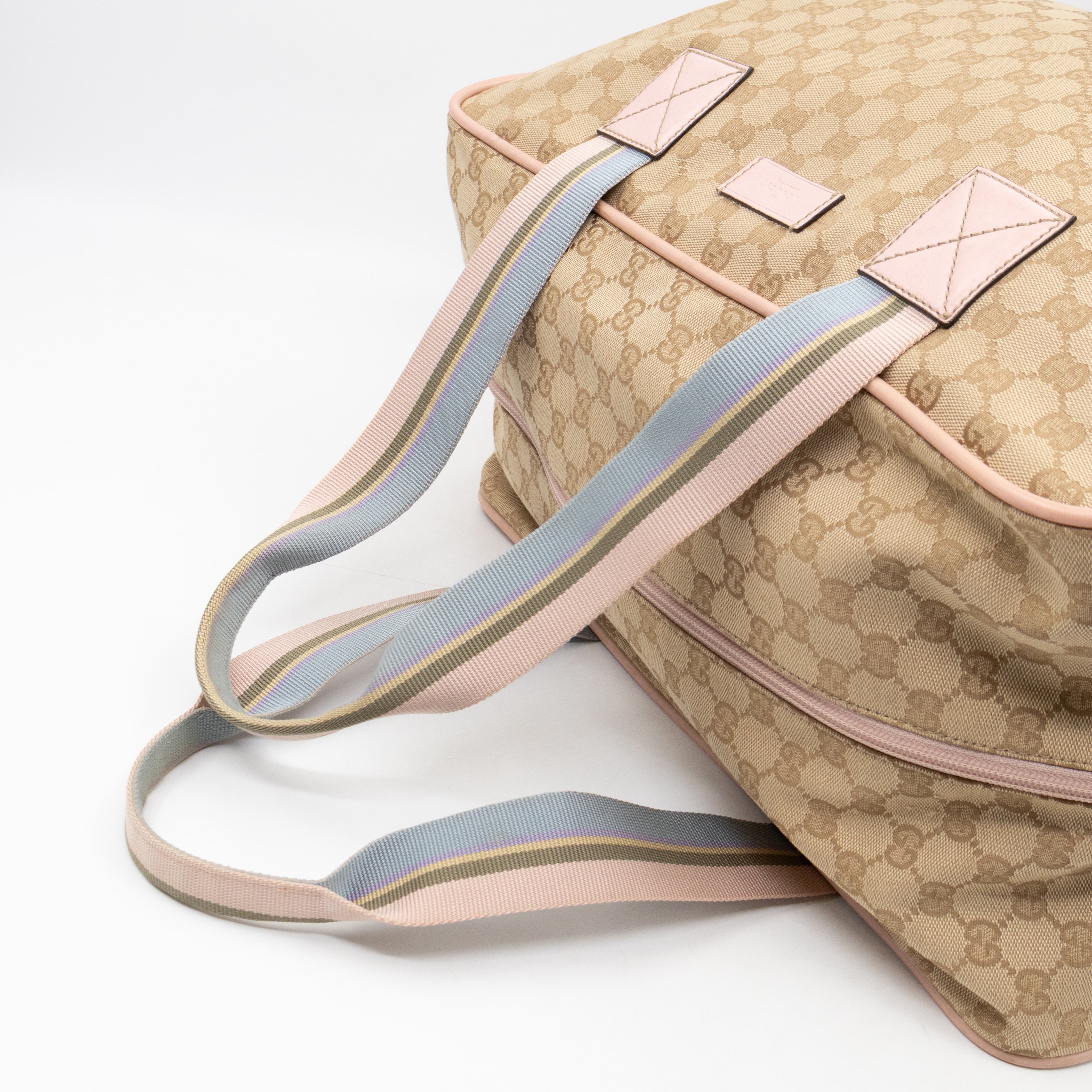 Web Carry On Duffle Bag Medium Beige GG Canvas
