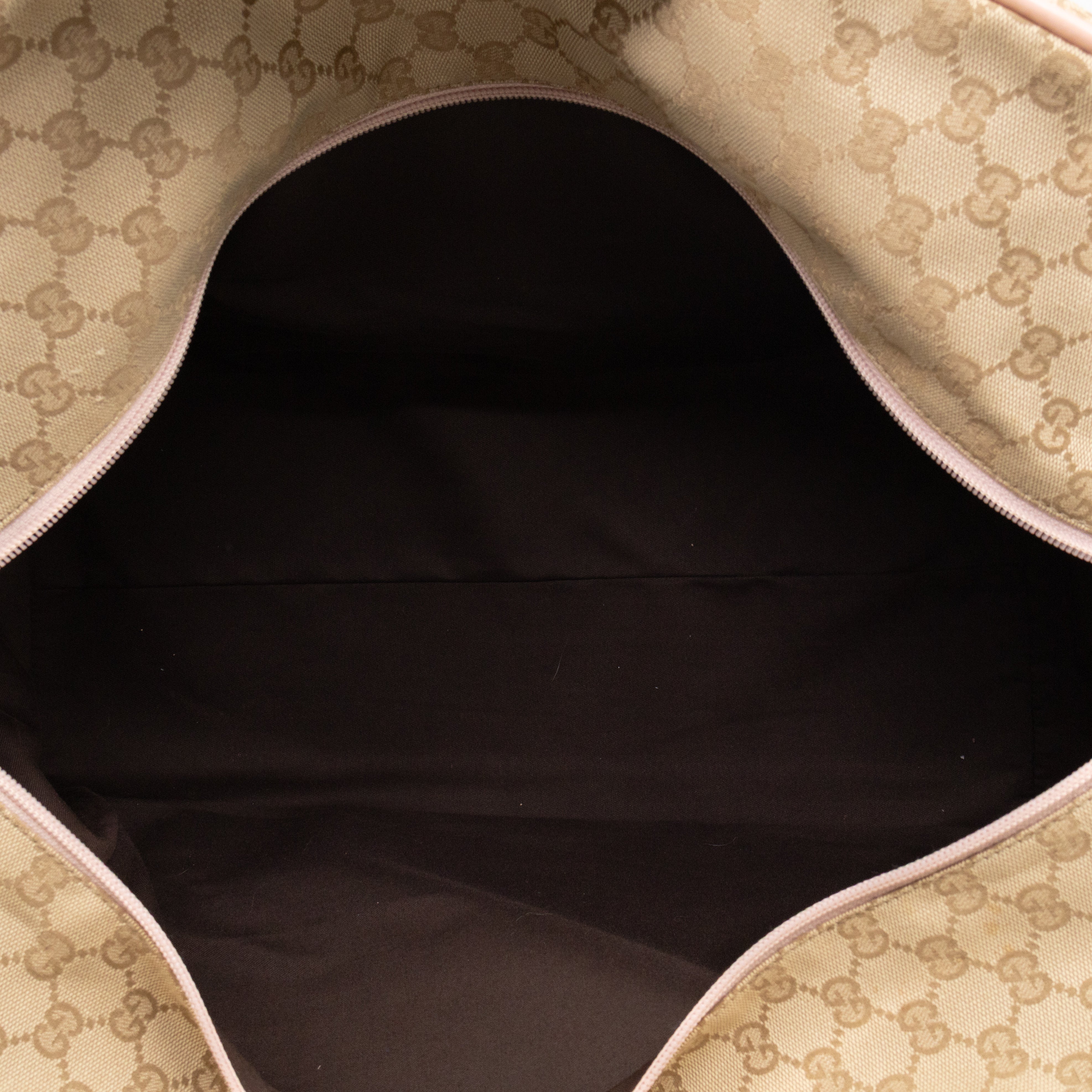 Web Carry On Duffle Bag Medium Beige GG Canvas