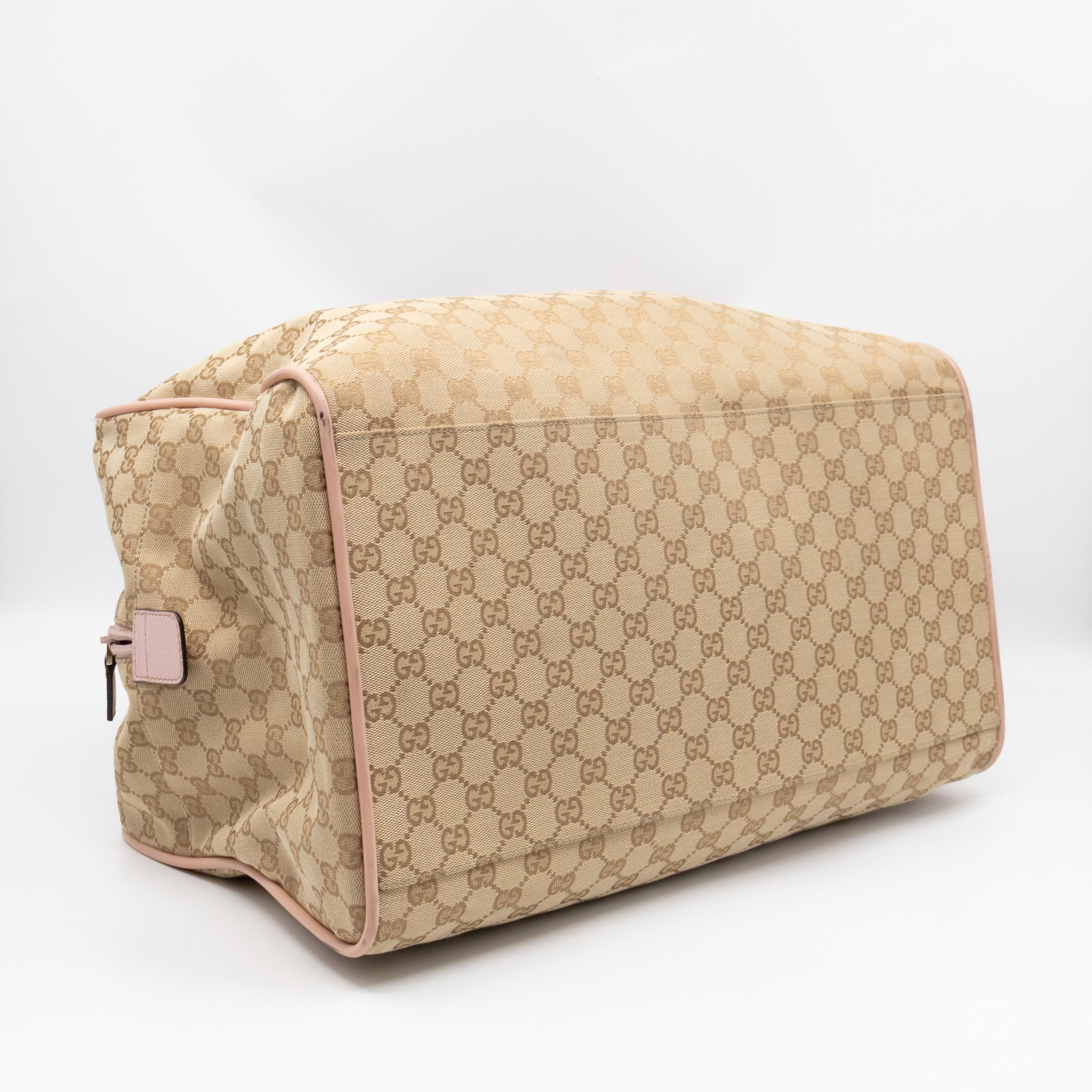 Web Carry On Duffle Bag Medium Beige GG Canvas