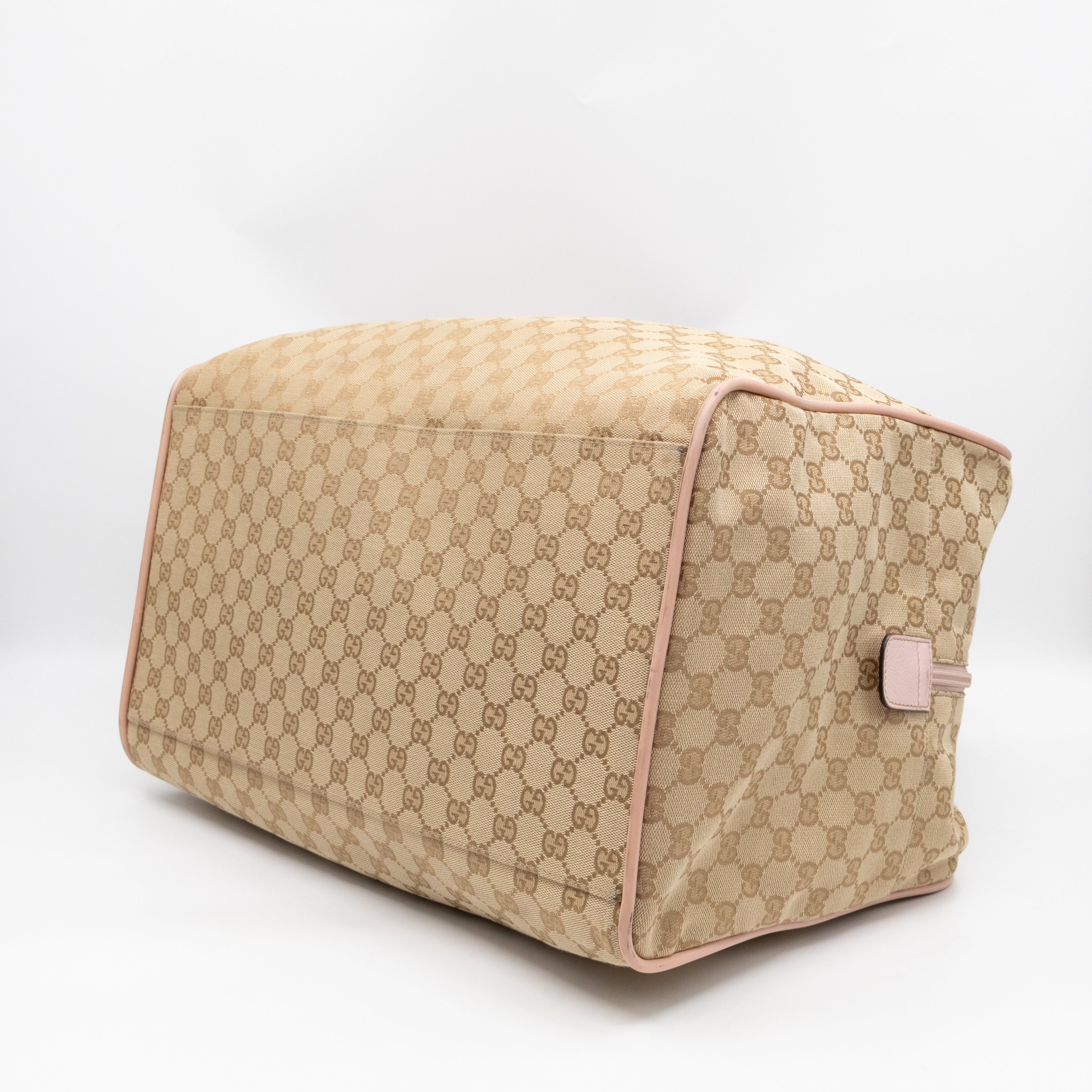 Web Carry On Duffle Bag Medium Beige GG Canvas