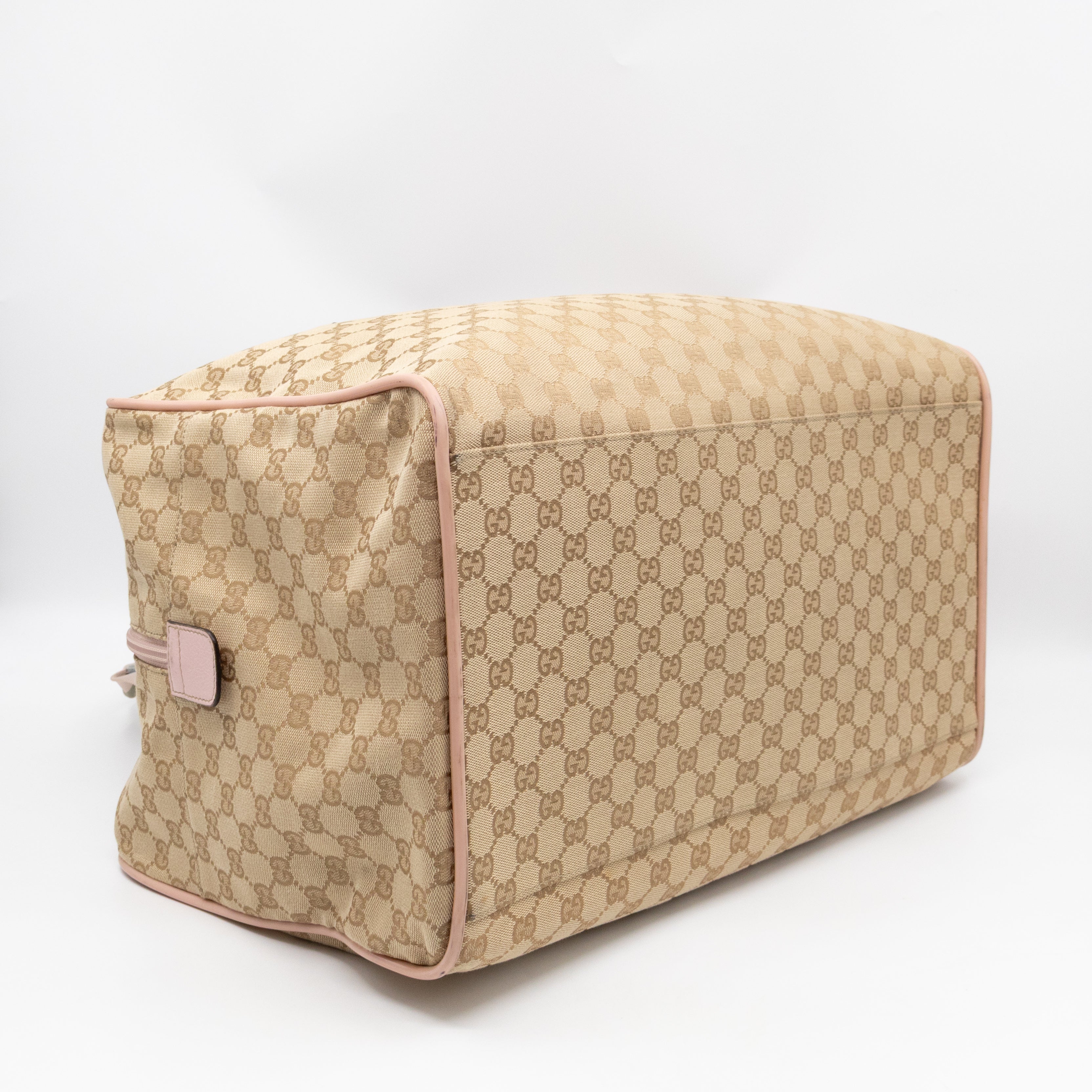 Web Carry On Duffle Bag Medium Beige GG Canvas